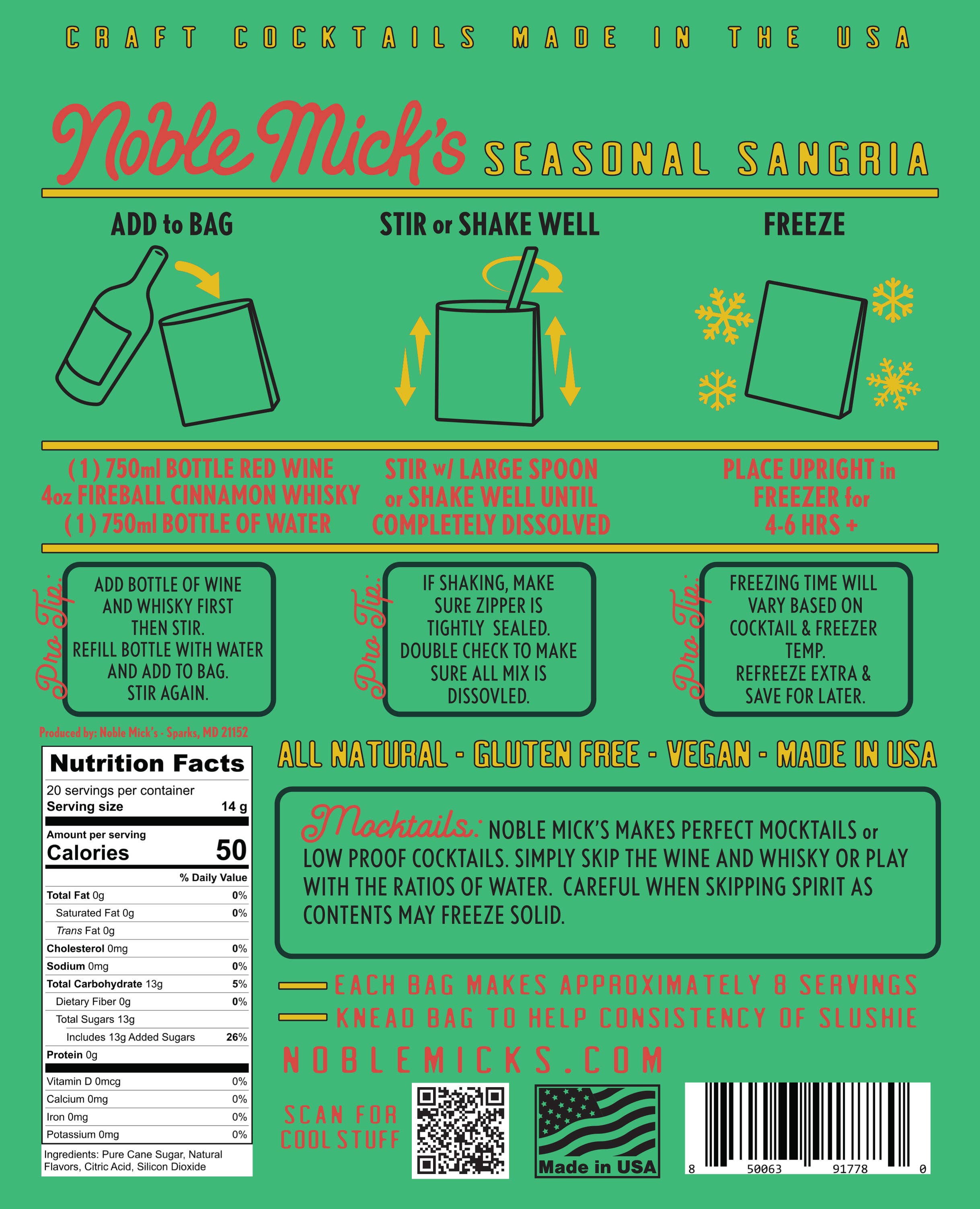 Seasonal Sangria Frozen Cocktail Mixer