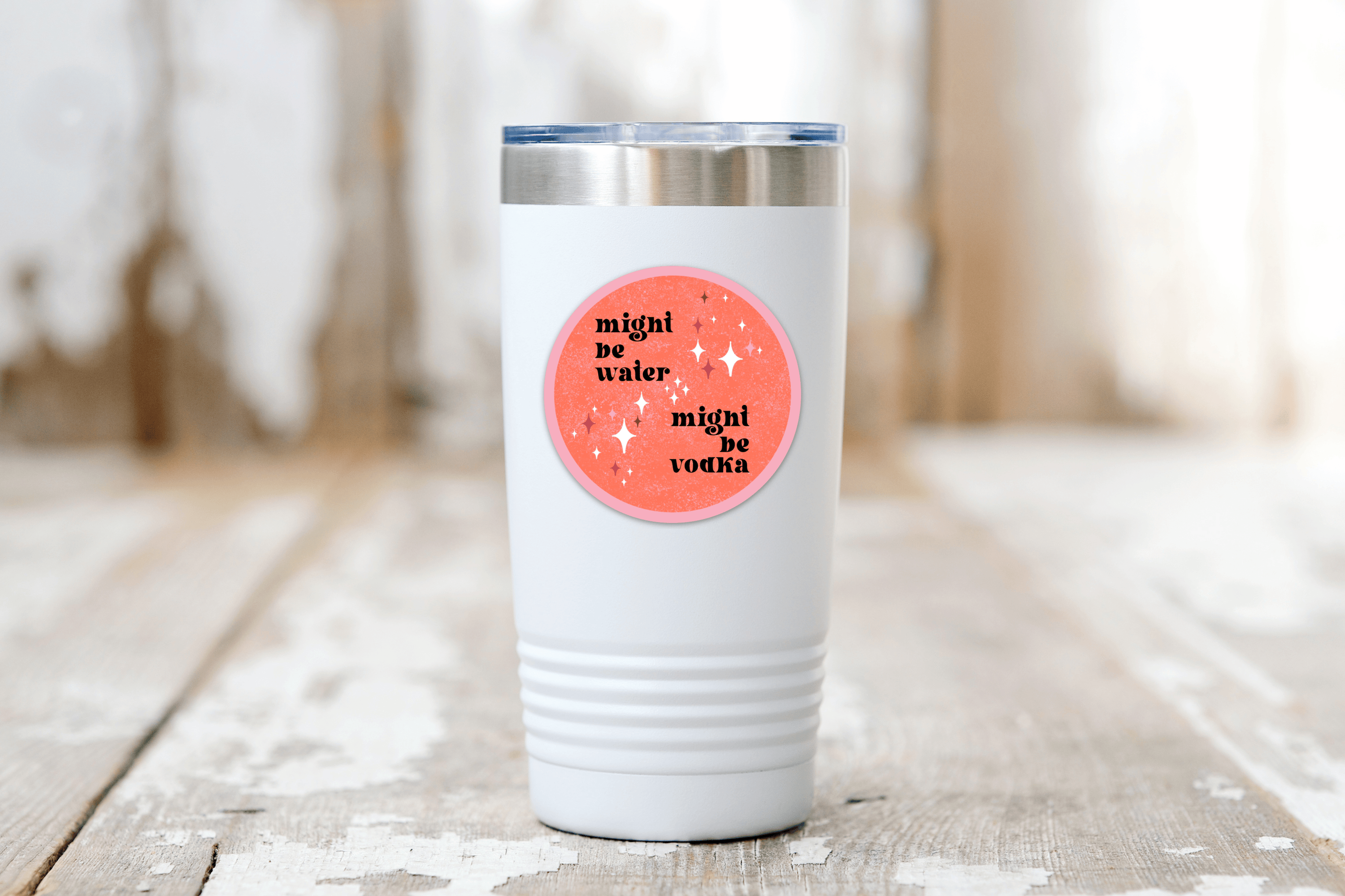Might Be Water, Might Be Vodka Sticker - alcohol, funny
