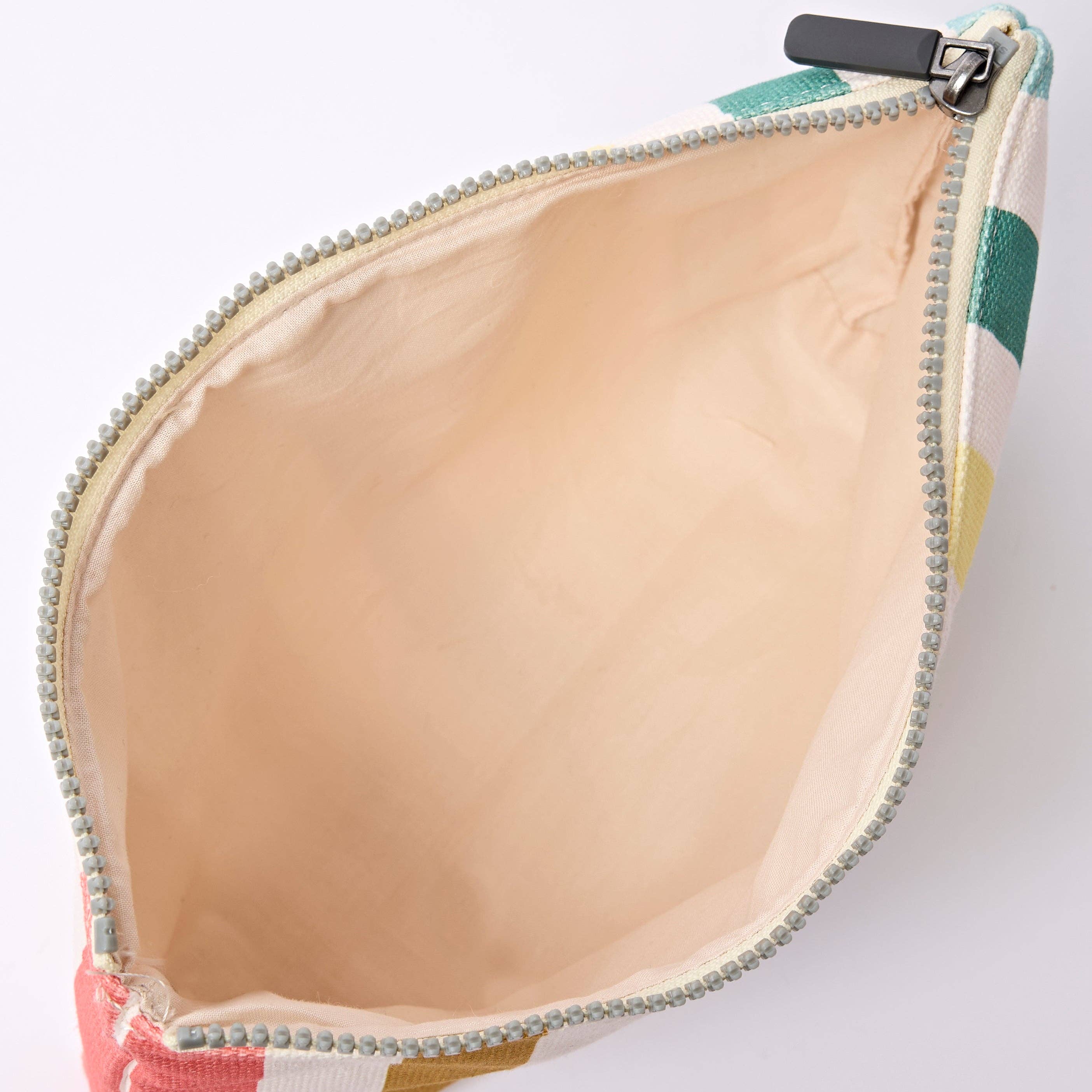 Maida Vale Medium Pouch in Pastel Multi Stripe Cotton Canvas