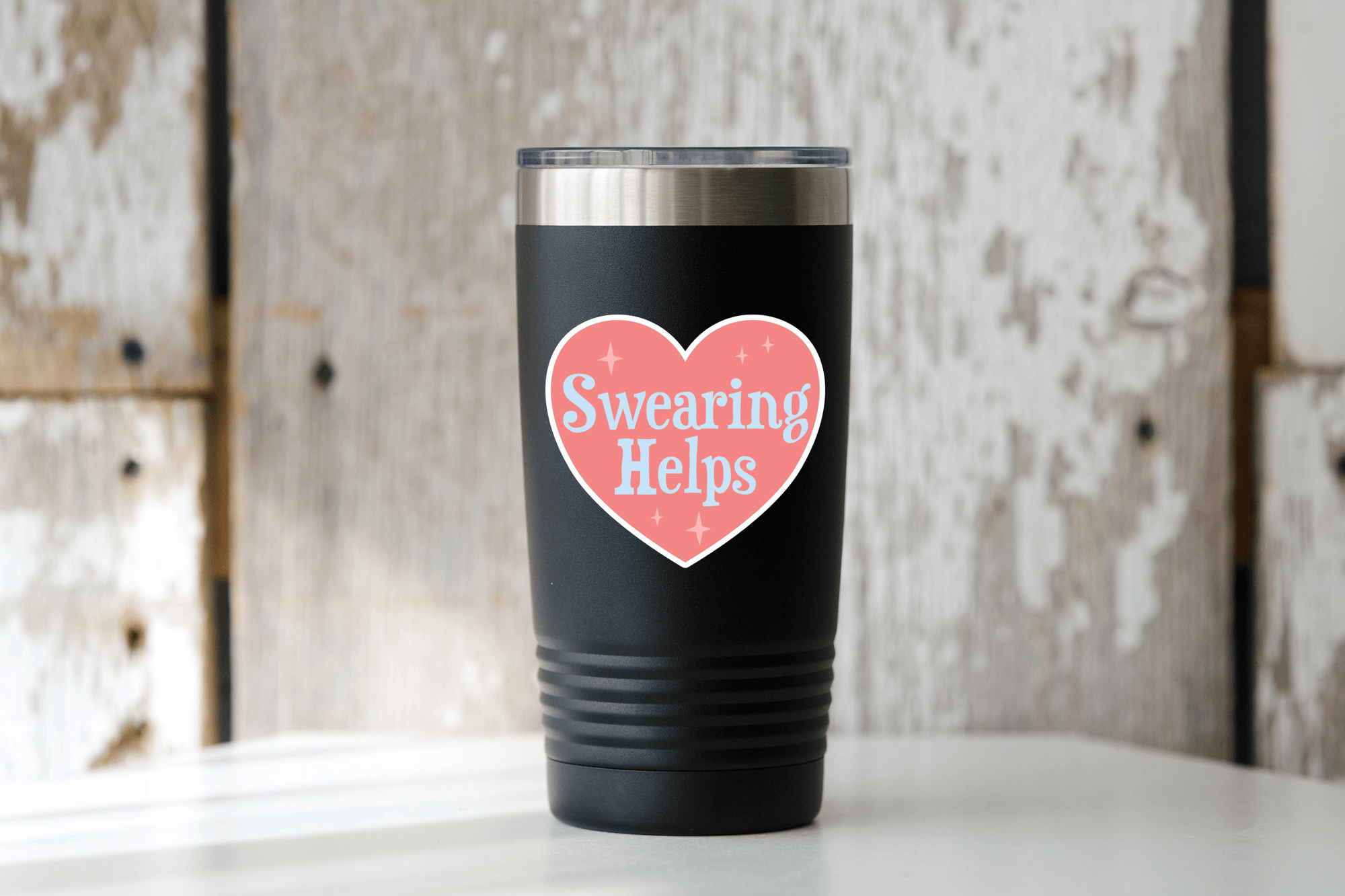 Swearing Helps Sticker - heart, naughty, cute, funny