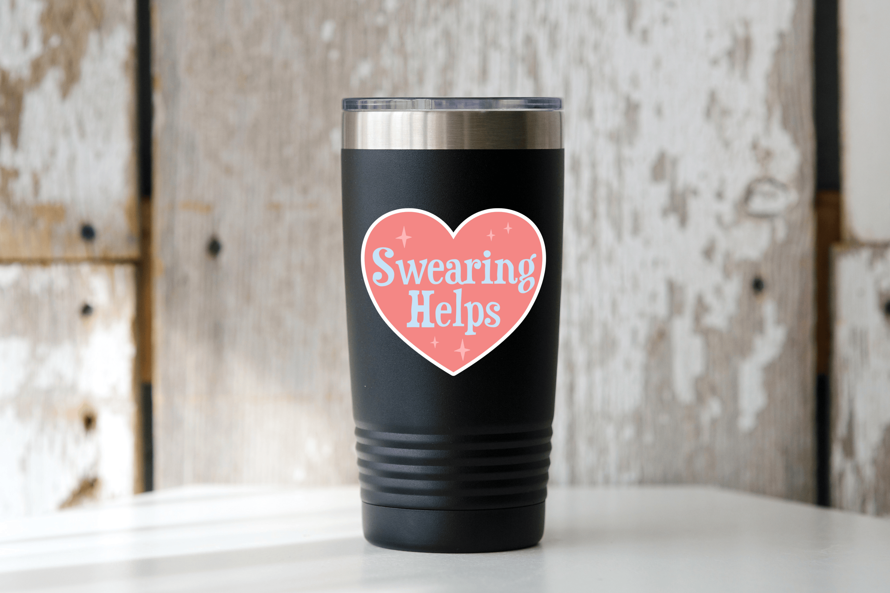 Swearing Helps Sticker - heart, naughty, cute, funny