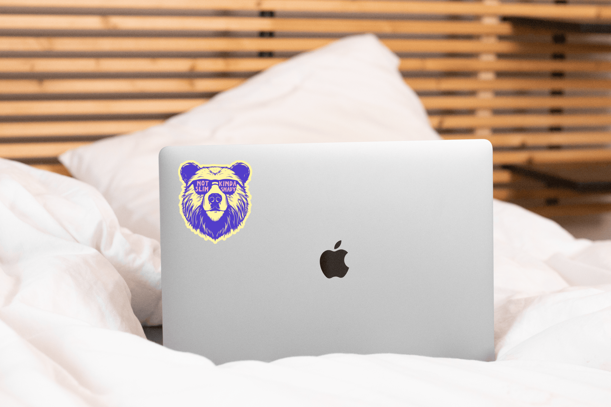 Not Slim Kinda Shady Sticker - bear, funny, cute, pink
