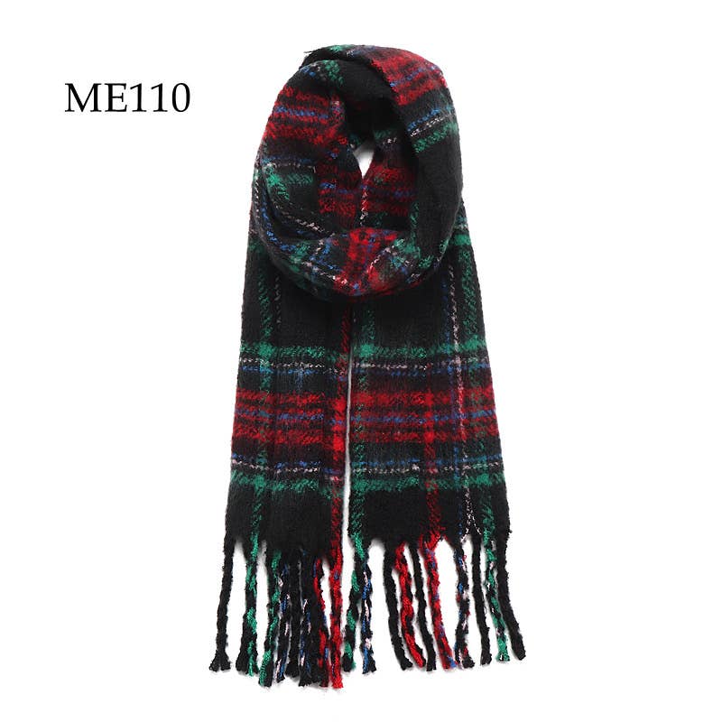 Pink Plaid Blanket Scarf