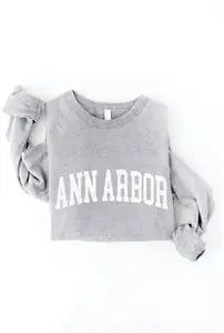 Light Heather Grey Ann Arbor Graphic Sweatshirt