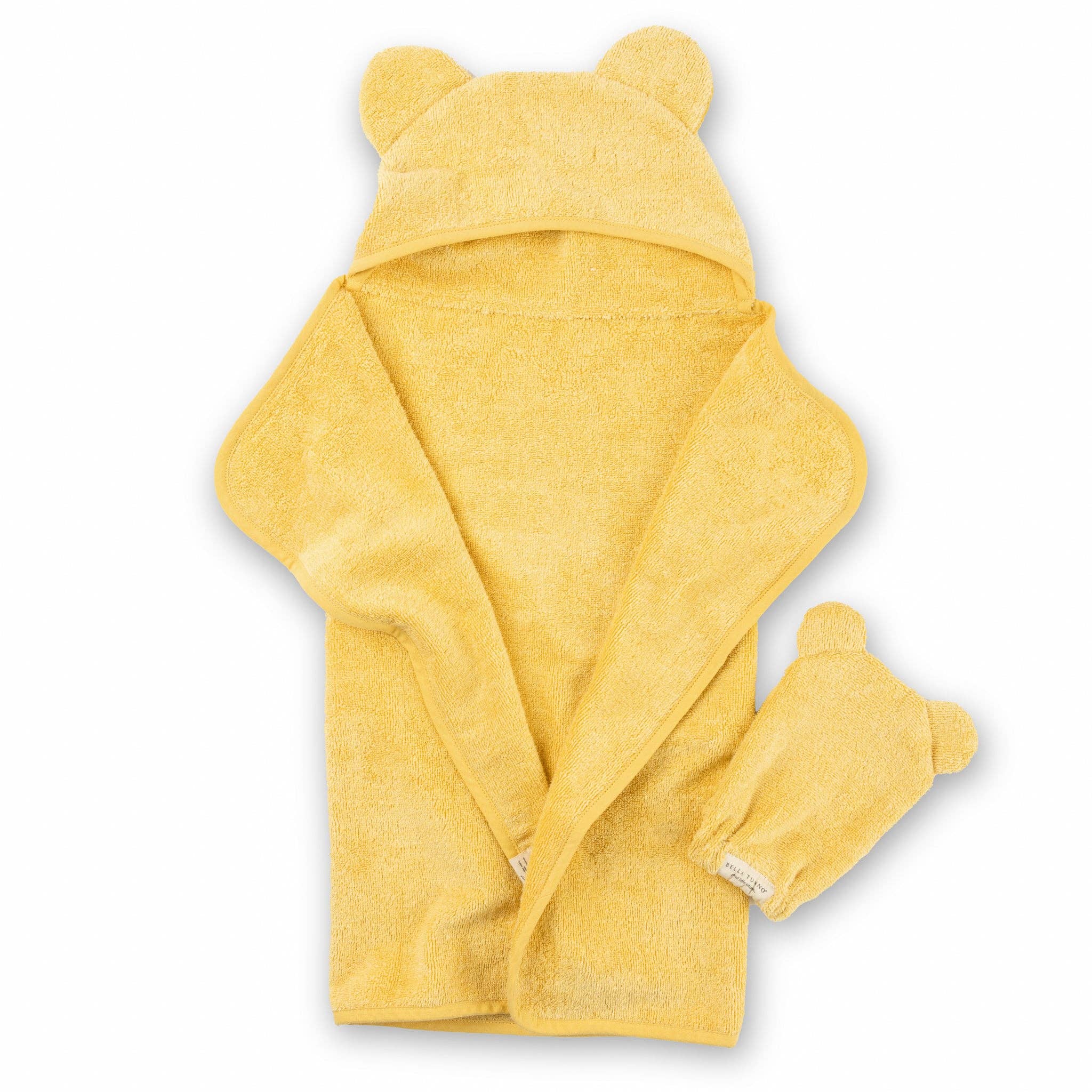 Hooded Towel + Wash Mitt Set Sunshine - Yellow