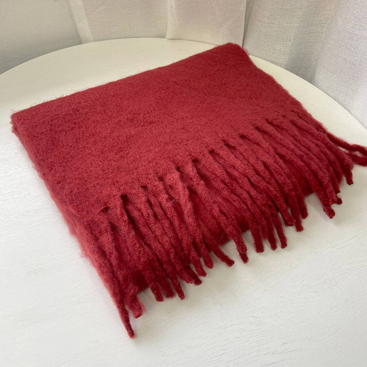 Rust Soft Mohair Feel Scarf
