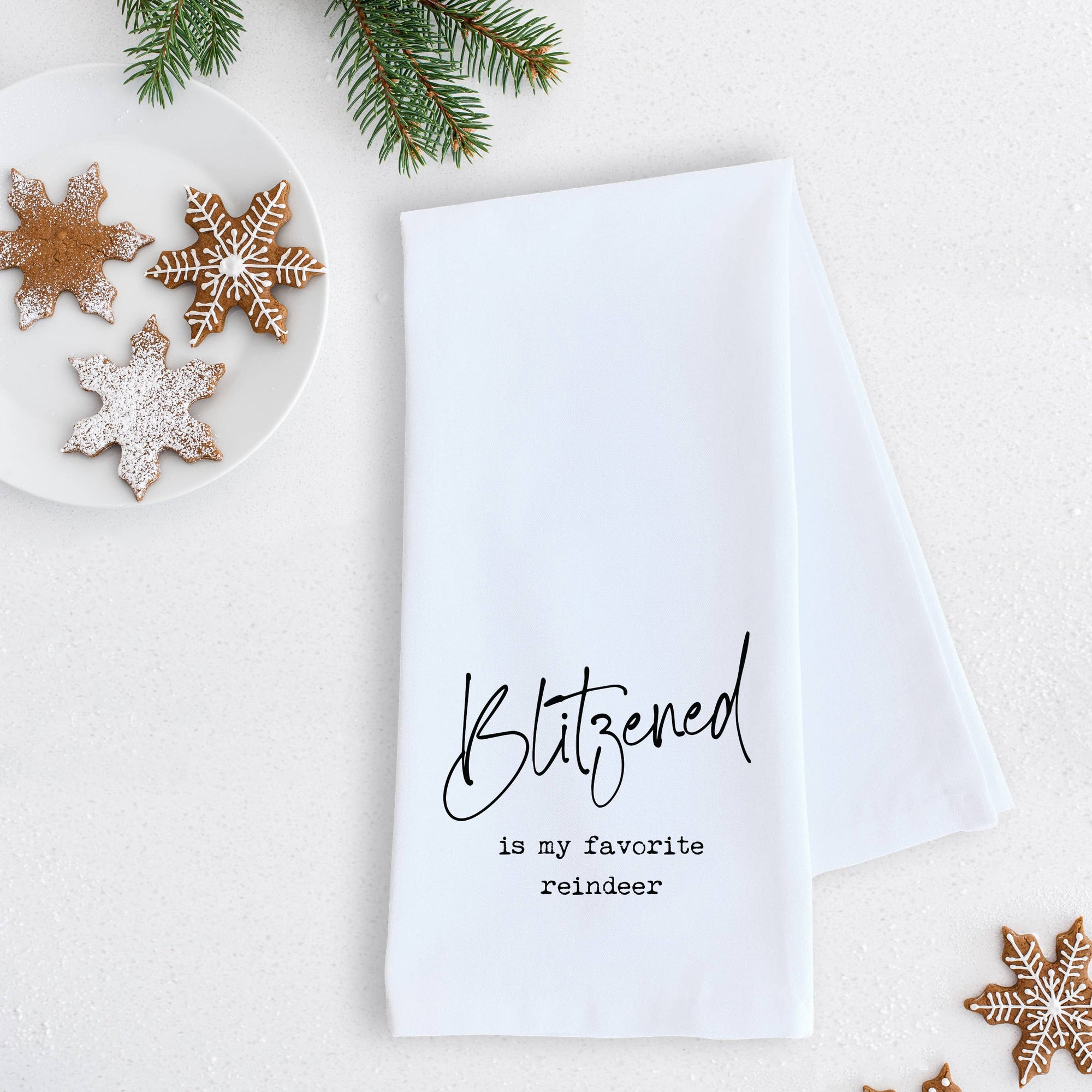 Blitzened Is My Favorite Reindeer Tea Towel