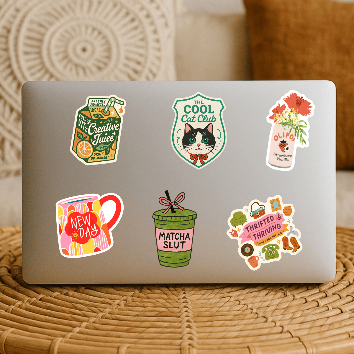 Cool Cat Club Sticker – Retro Cat Vinyl Sticker 
