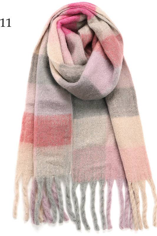 Bright Pinks Maroons Blanket Scarf