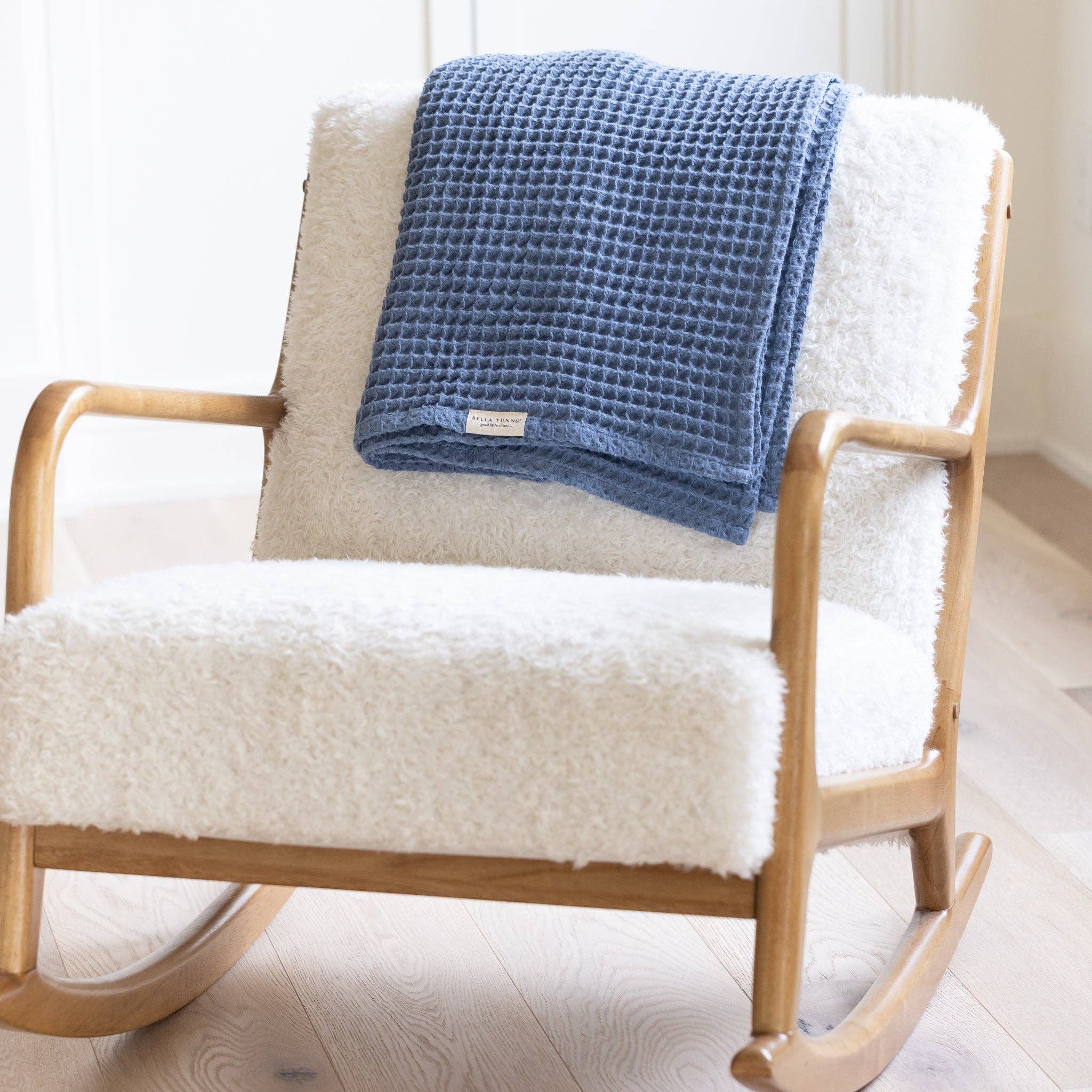 Waffle Baby Blanket Rain - Blue