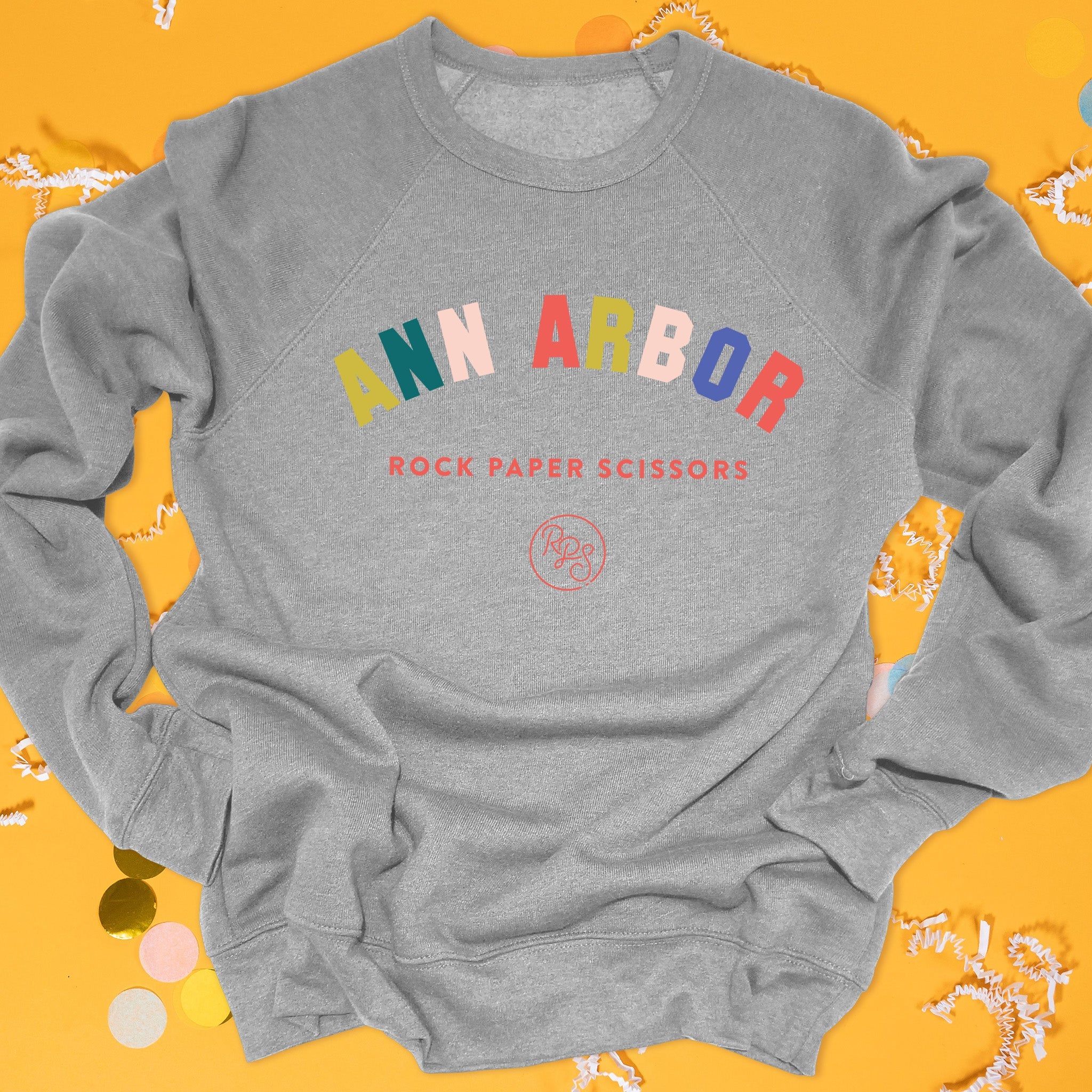 Bright Ann Arbor Athletic Grey Sweatshirt