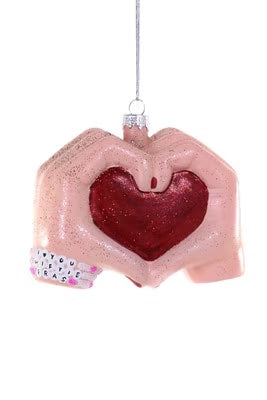 TS Themed Heart Hands Ornament