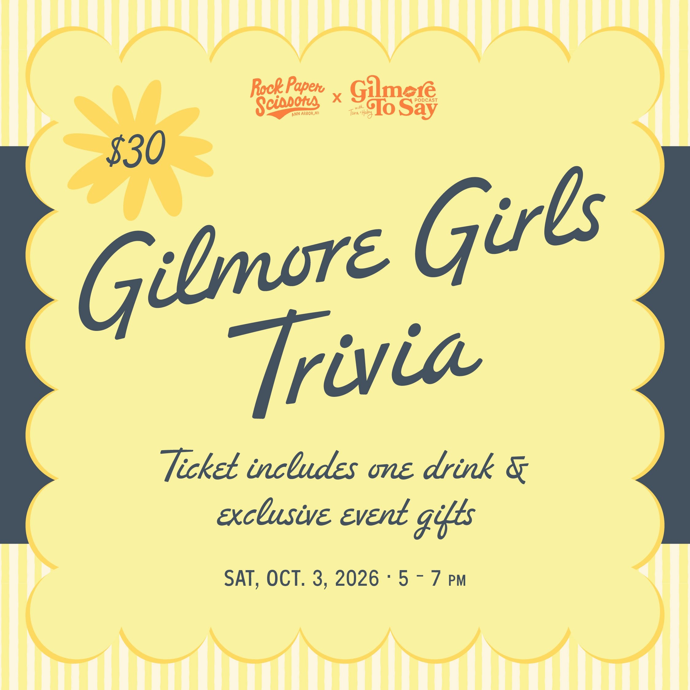 Gilmore Girls Trivia Night with Rock Paper Scissors & Gilmore To Say