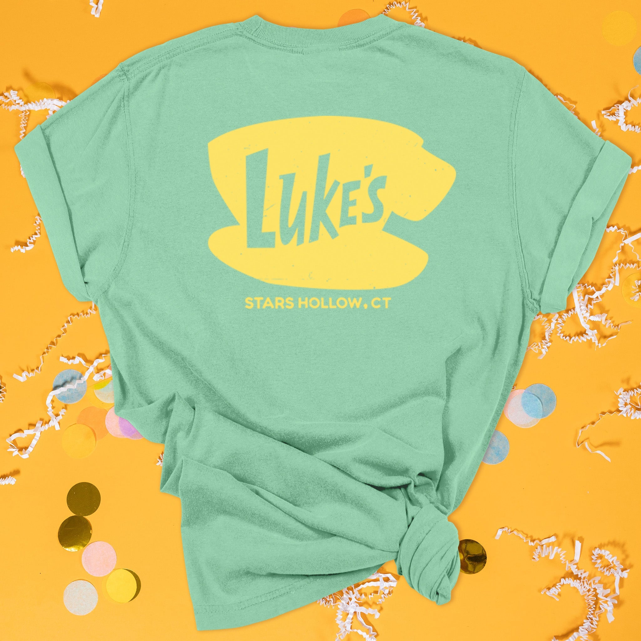 GG Inspired Teal Coffee Coffee Coffee Luke’s Pocket Tee