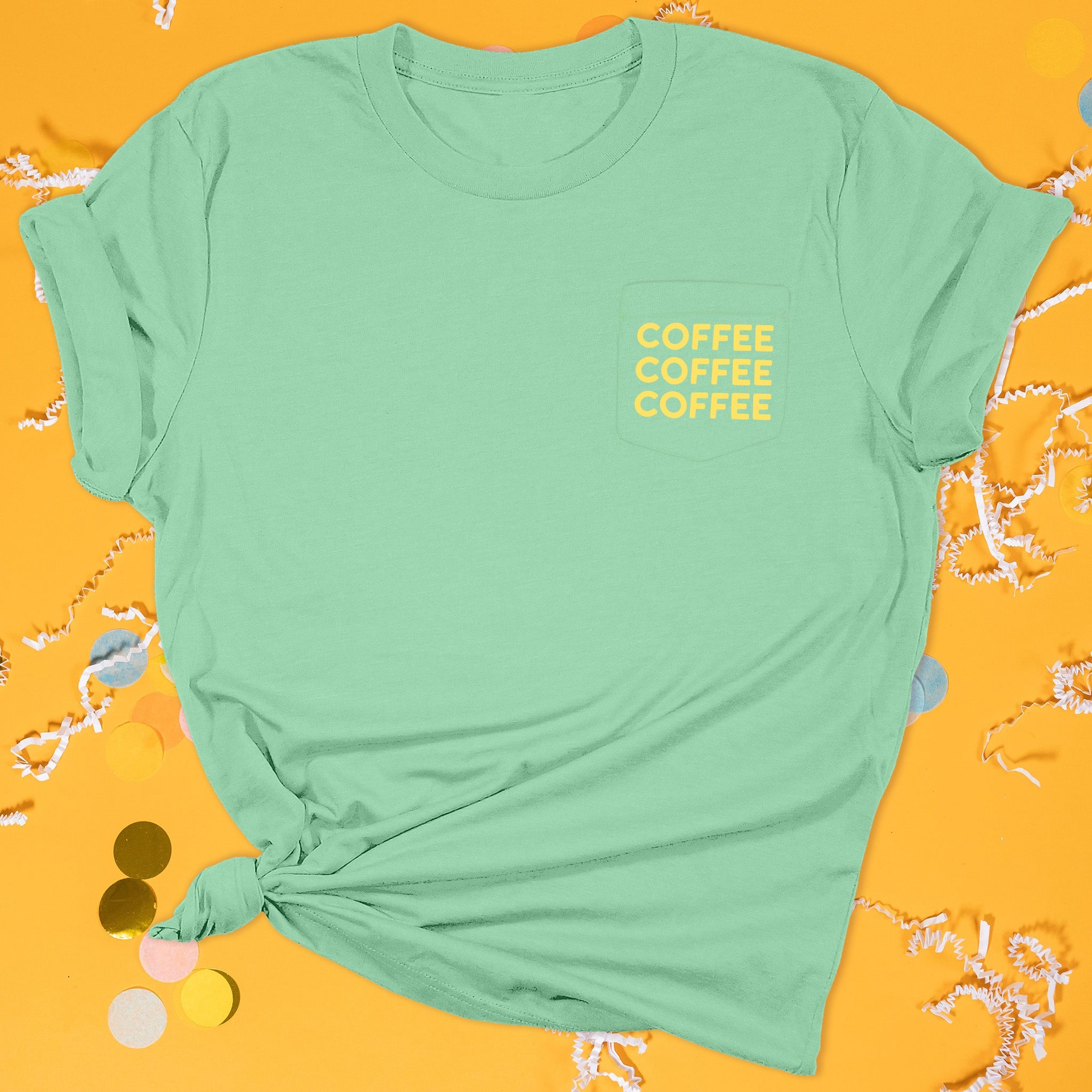 GG Inspired Teal Coffee Coffee Coffee Luke’s Pocket Tee