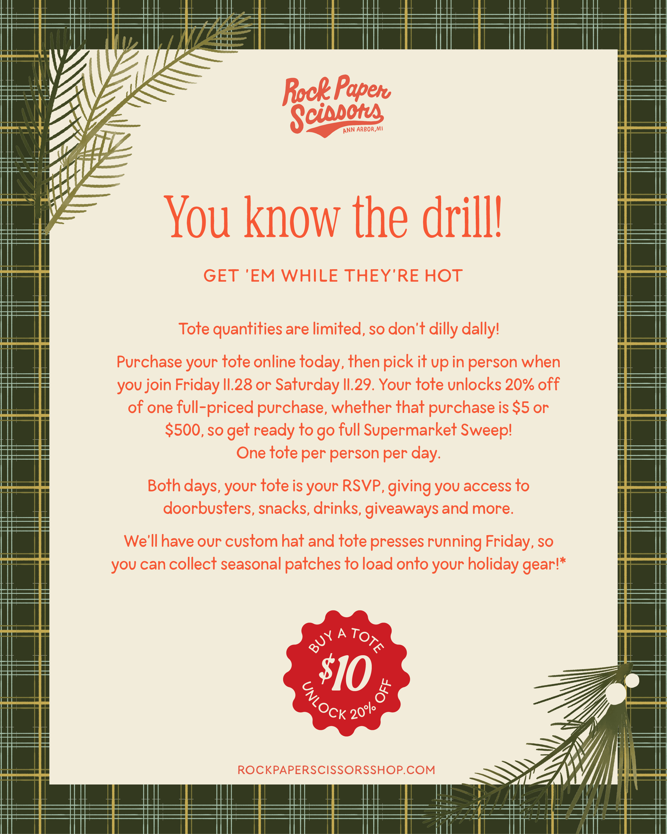 2025 Dashing Through the Store Tote + RSVP