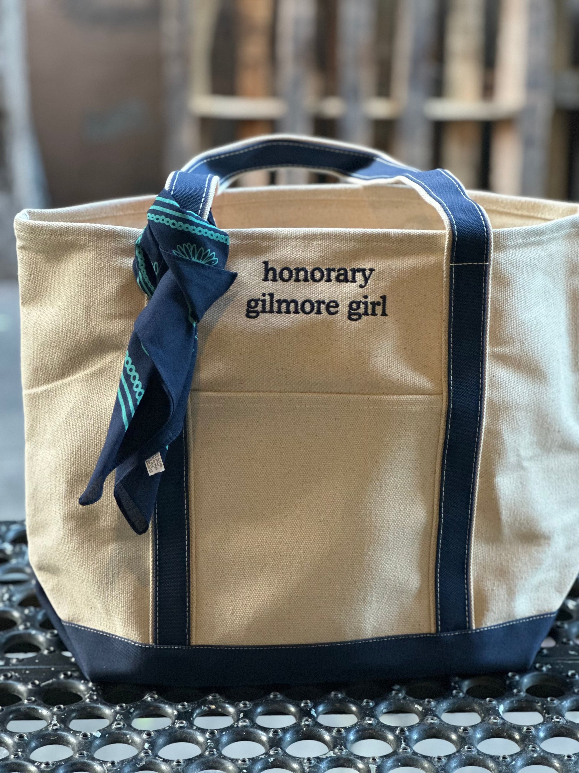 Honorary Gilmore Girl Hollow Navy Boat Tote Bag