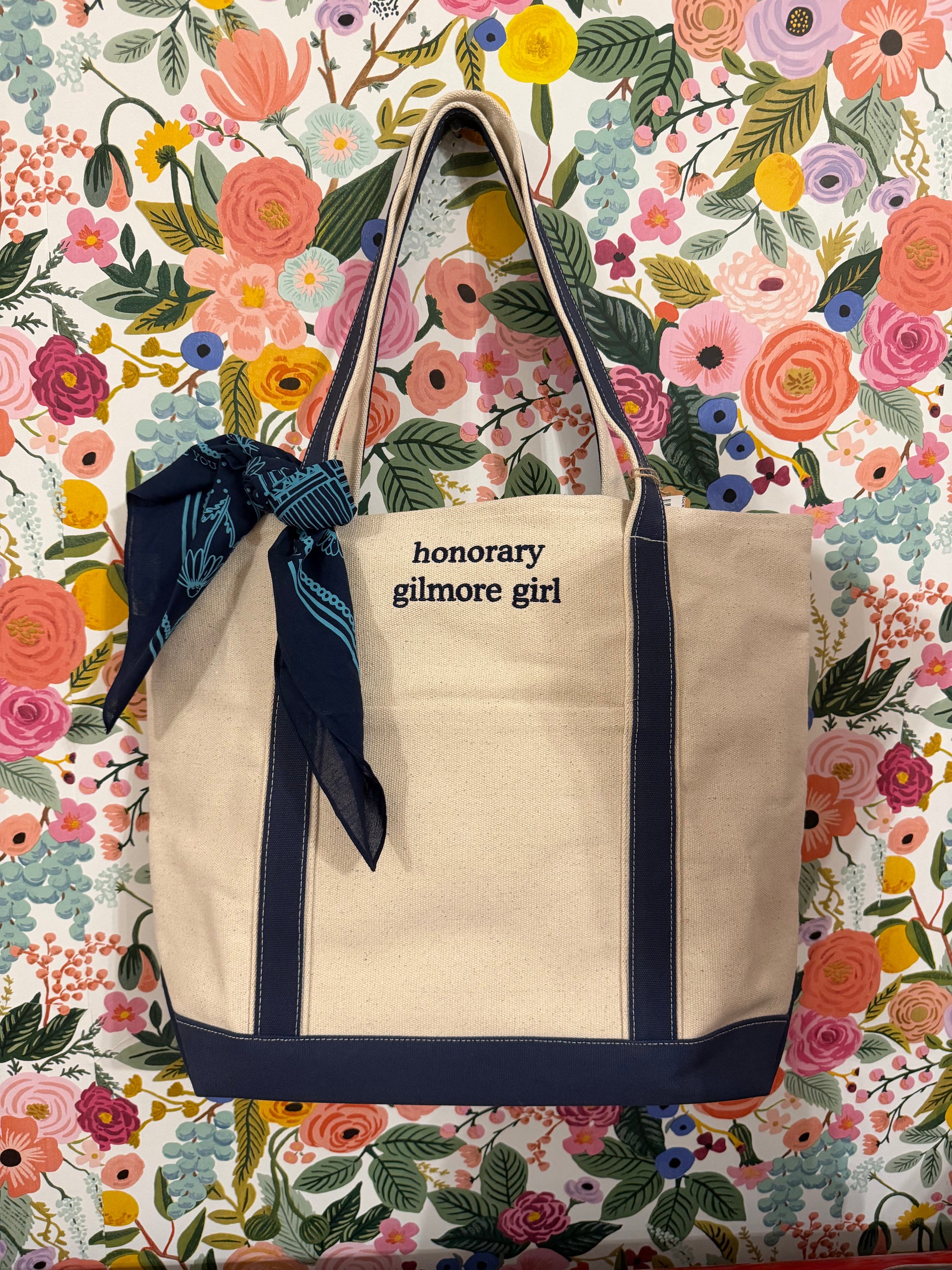 Honorary Gilmore Girl Hollow Navy Boat Tote Bag