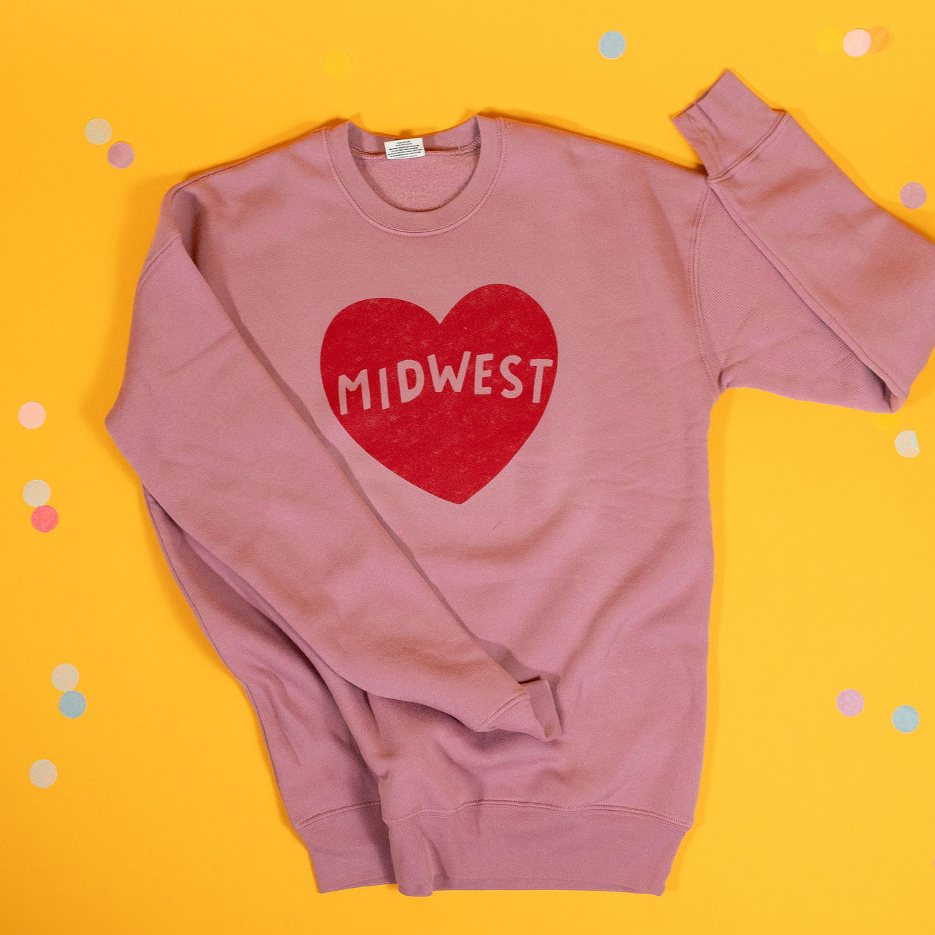 Red & Mauve Midwest Heart Sweatshirt