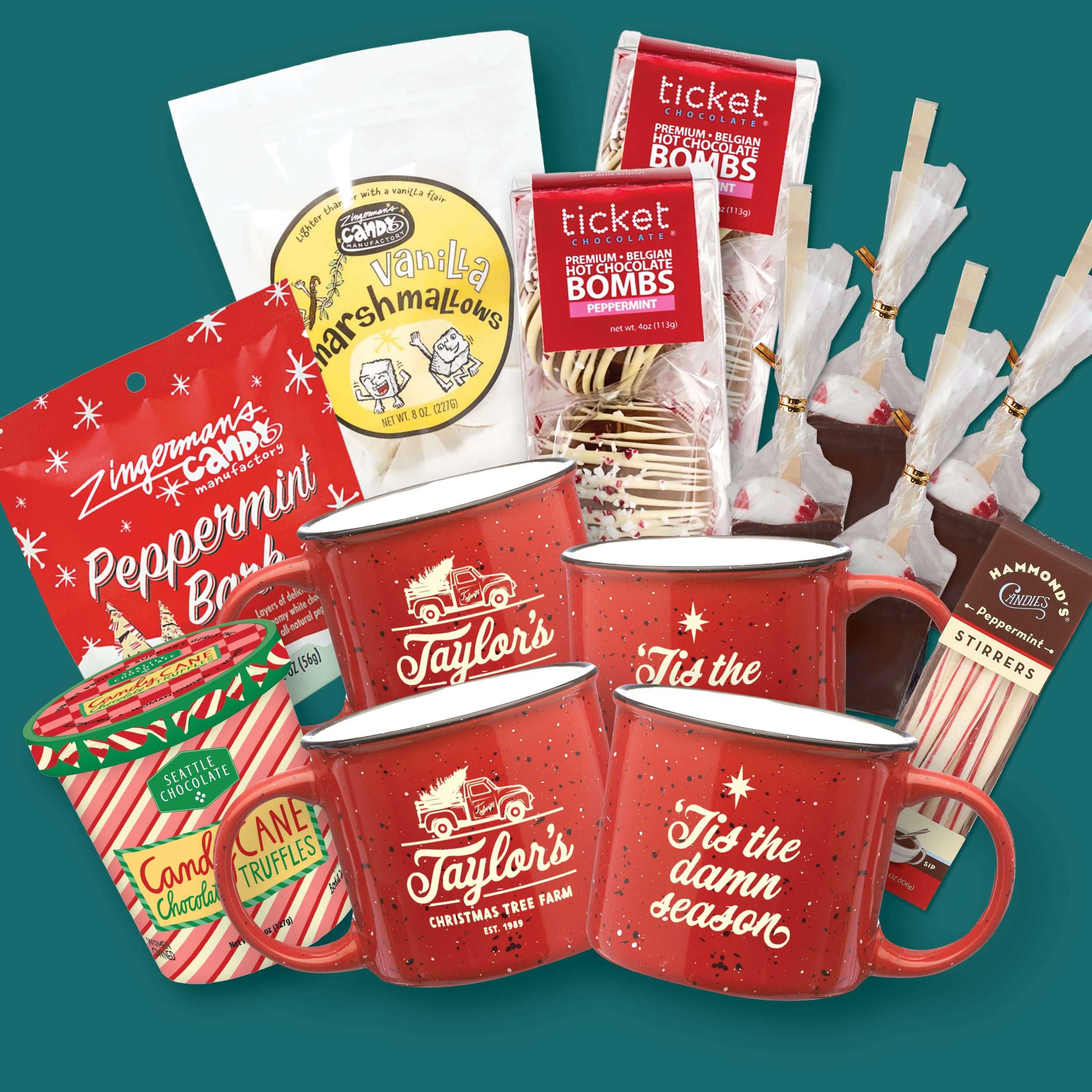 Tis the Damn Season Cocoa + Mug Bundle for Four