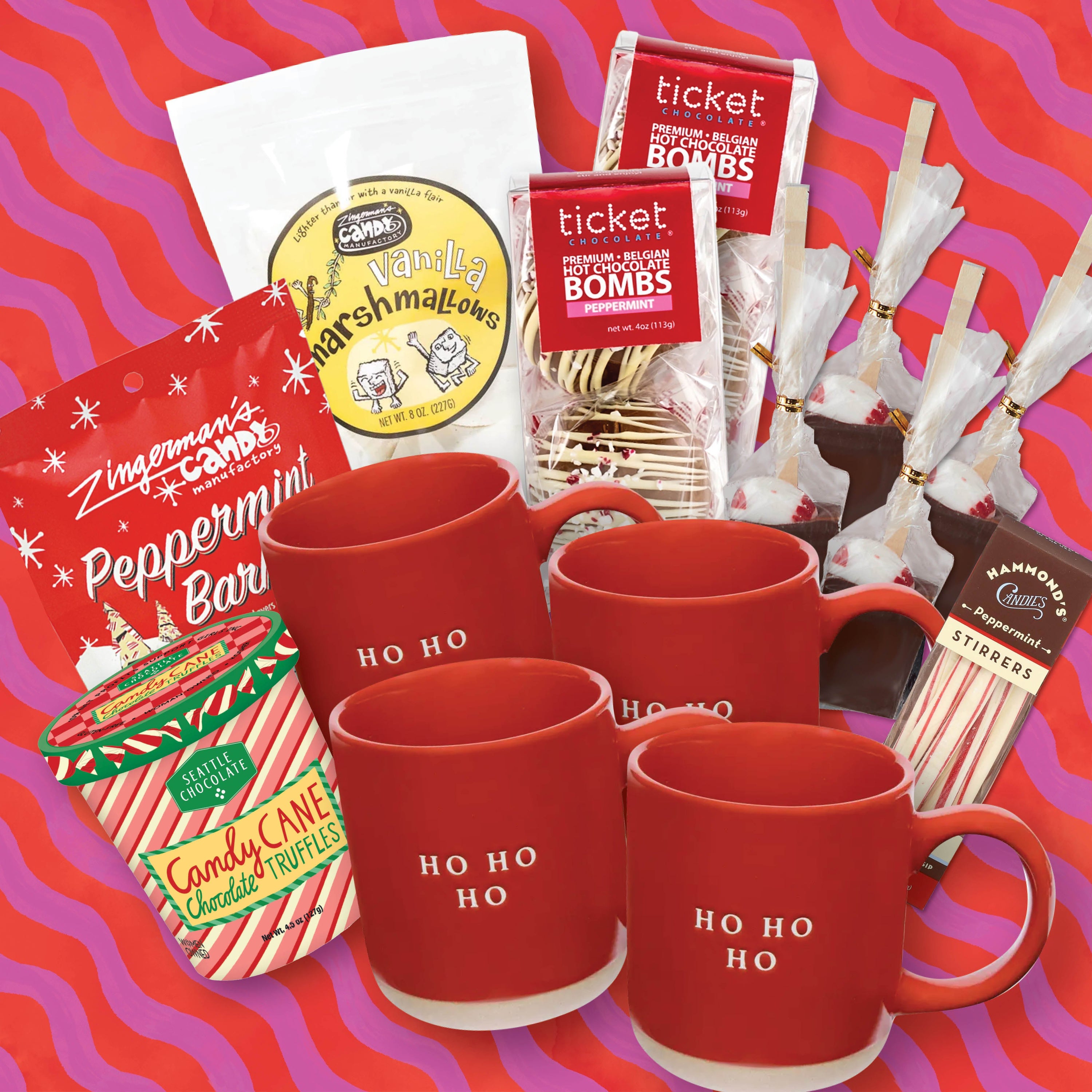 Ho Ho Ho Cocoa + Mug Bundle for Four