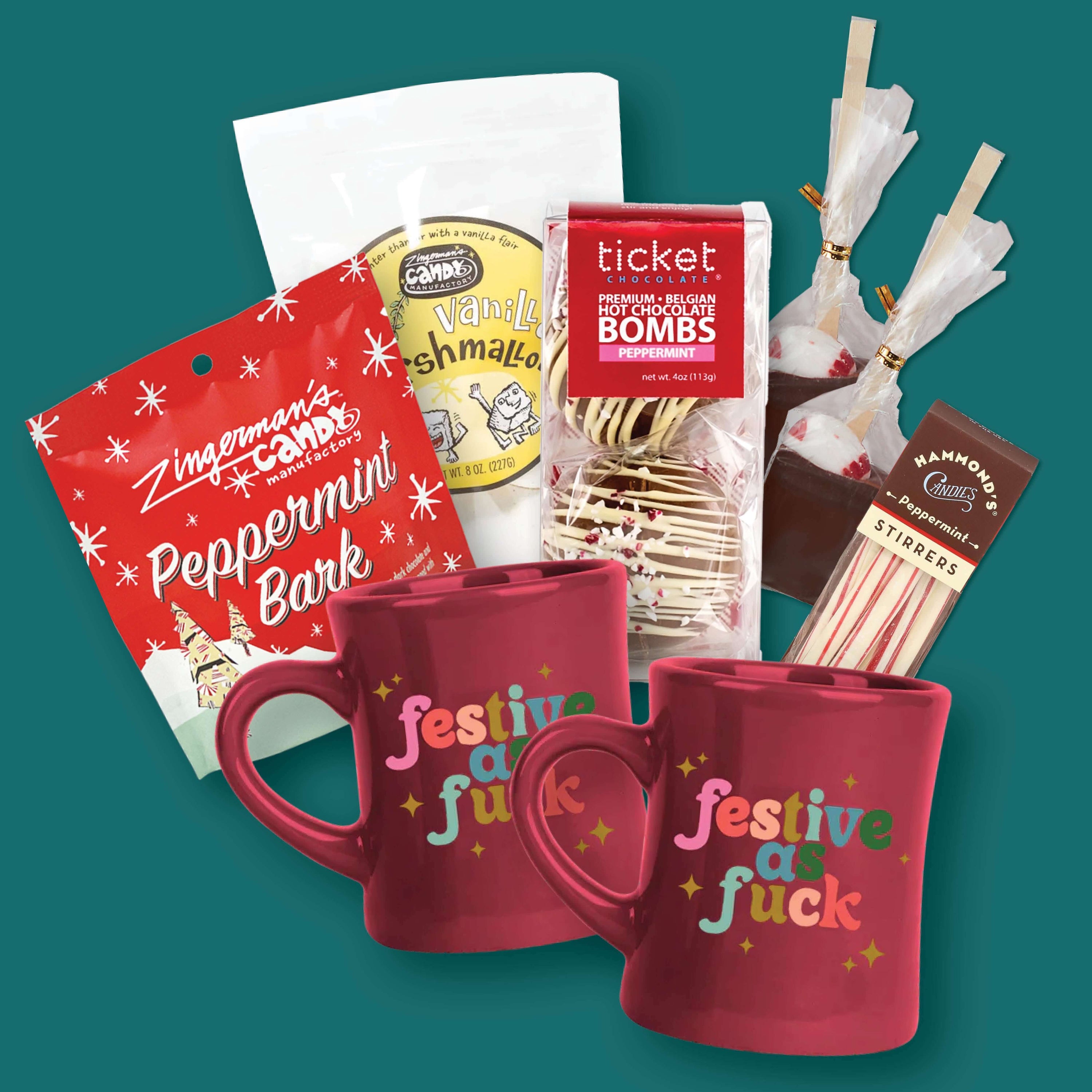 Festive AF Cocoa + Mug Bundle for Two