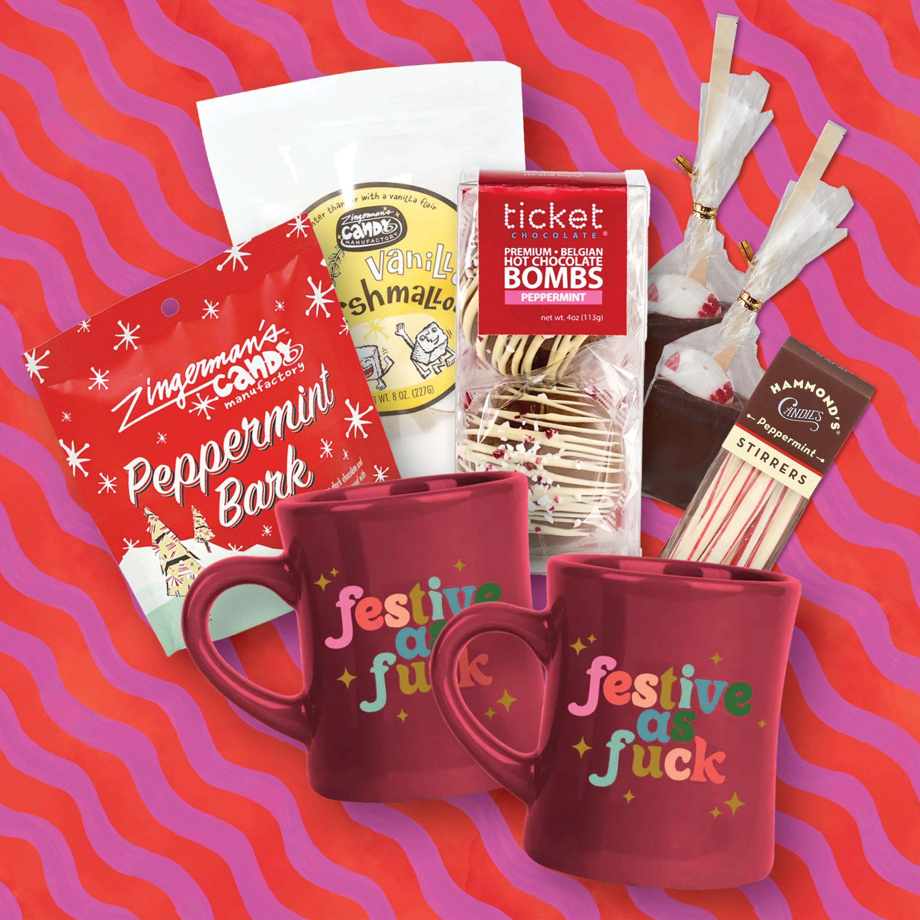 Festive AF Cocoa + Mug Bundle for Two