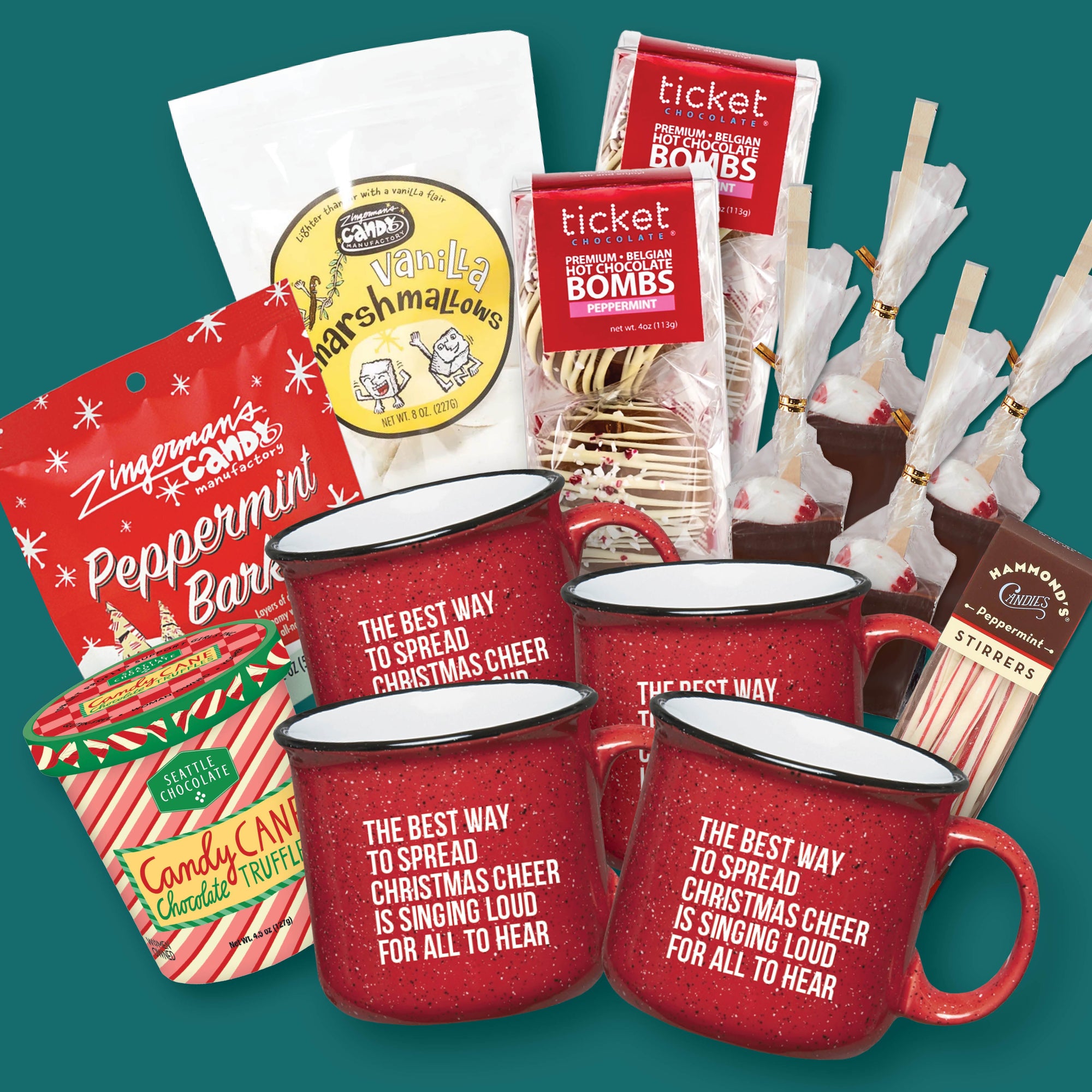 Spread Christmas Cheer Cocoa + Mug Bundle for Four