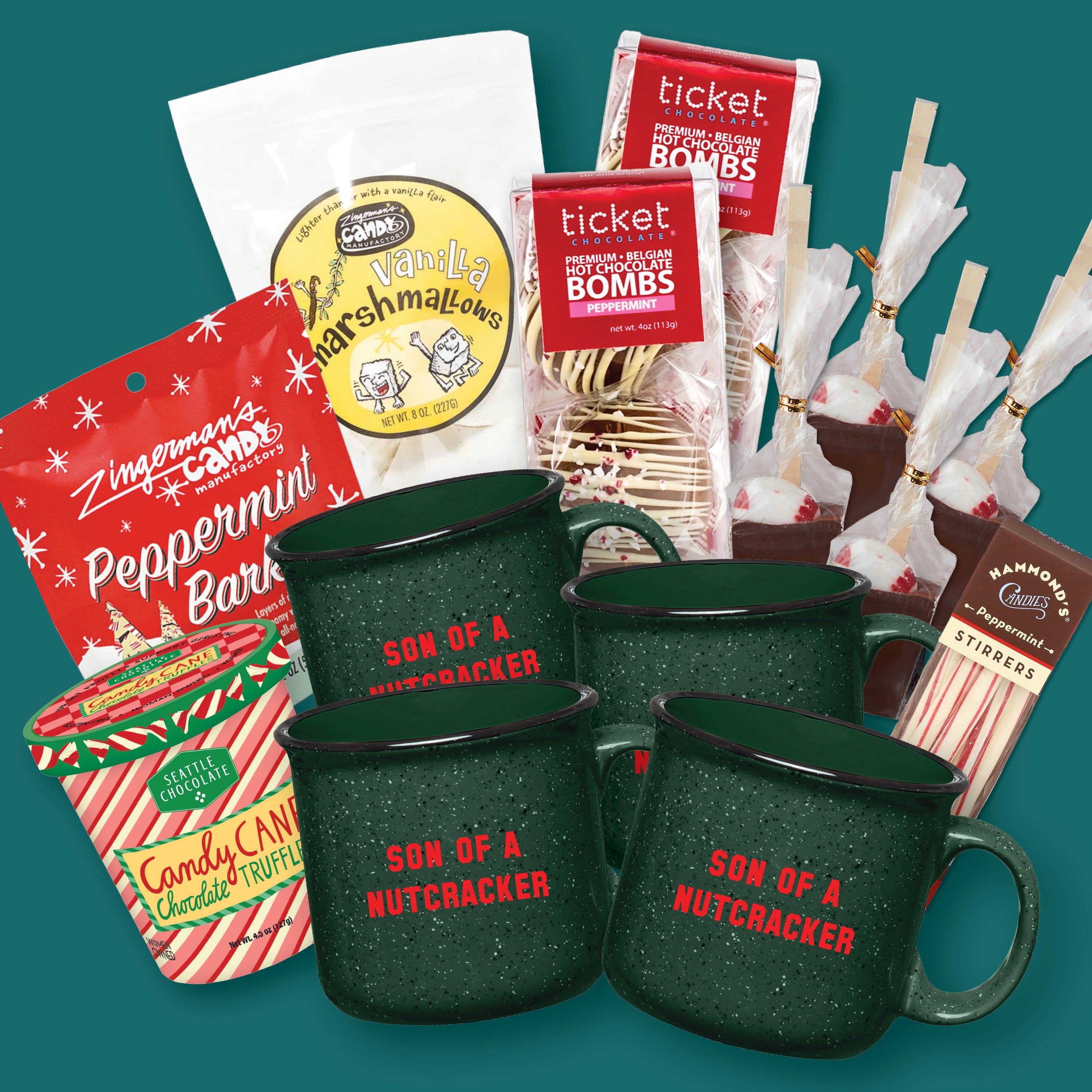 Son of a Nutcracker Cocoa + Mug Bundle for Four