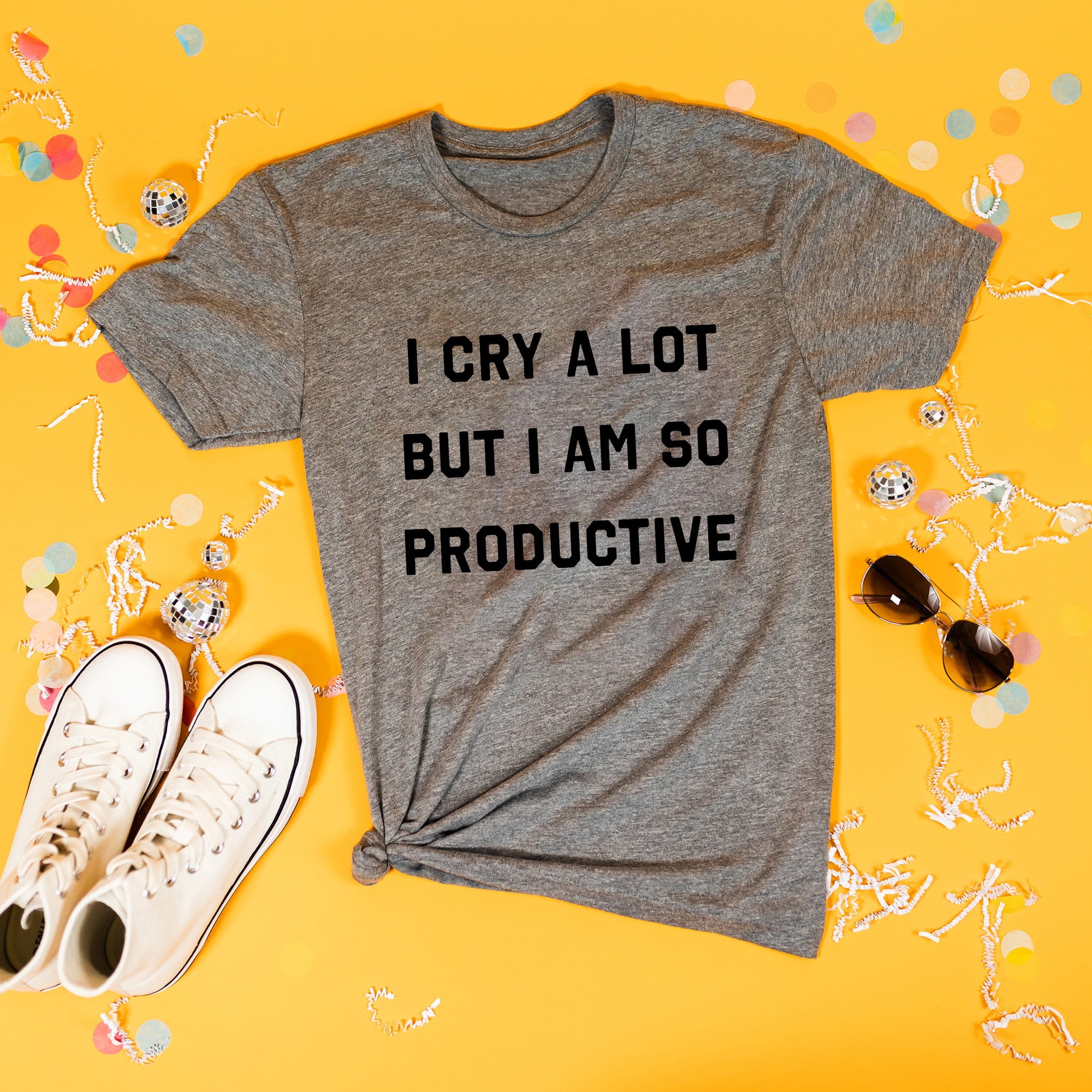 I Cry a Lot Heather Grey T-Shirt