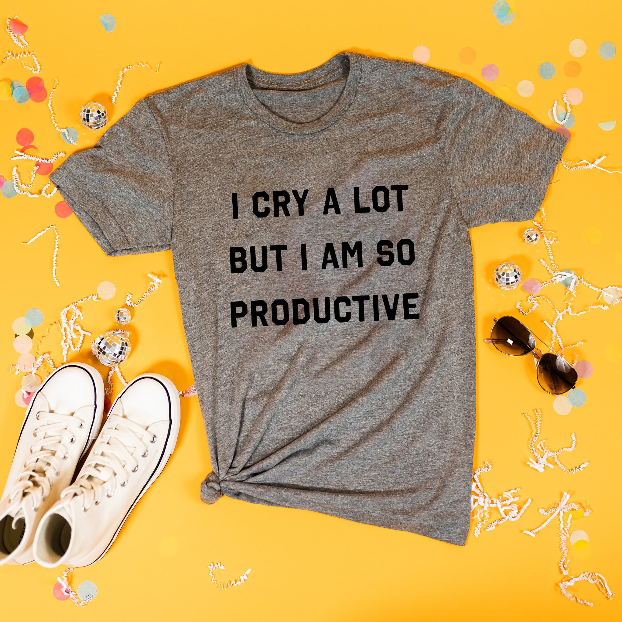 I Cry a Lot Heather Grey T-Shirt