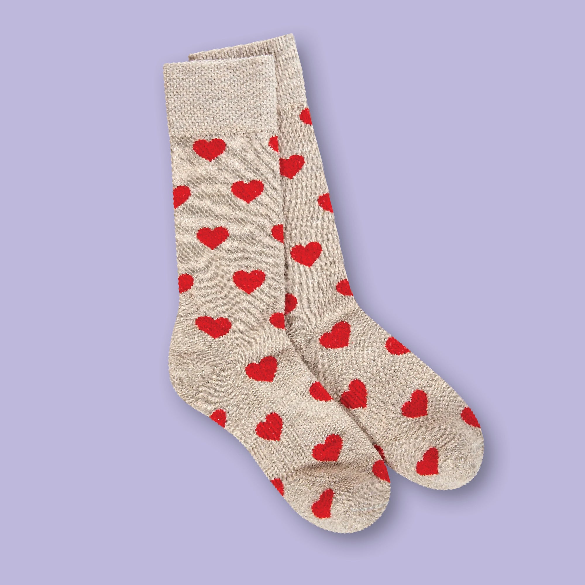 Tan & Red Heart World's Softest Sock