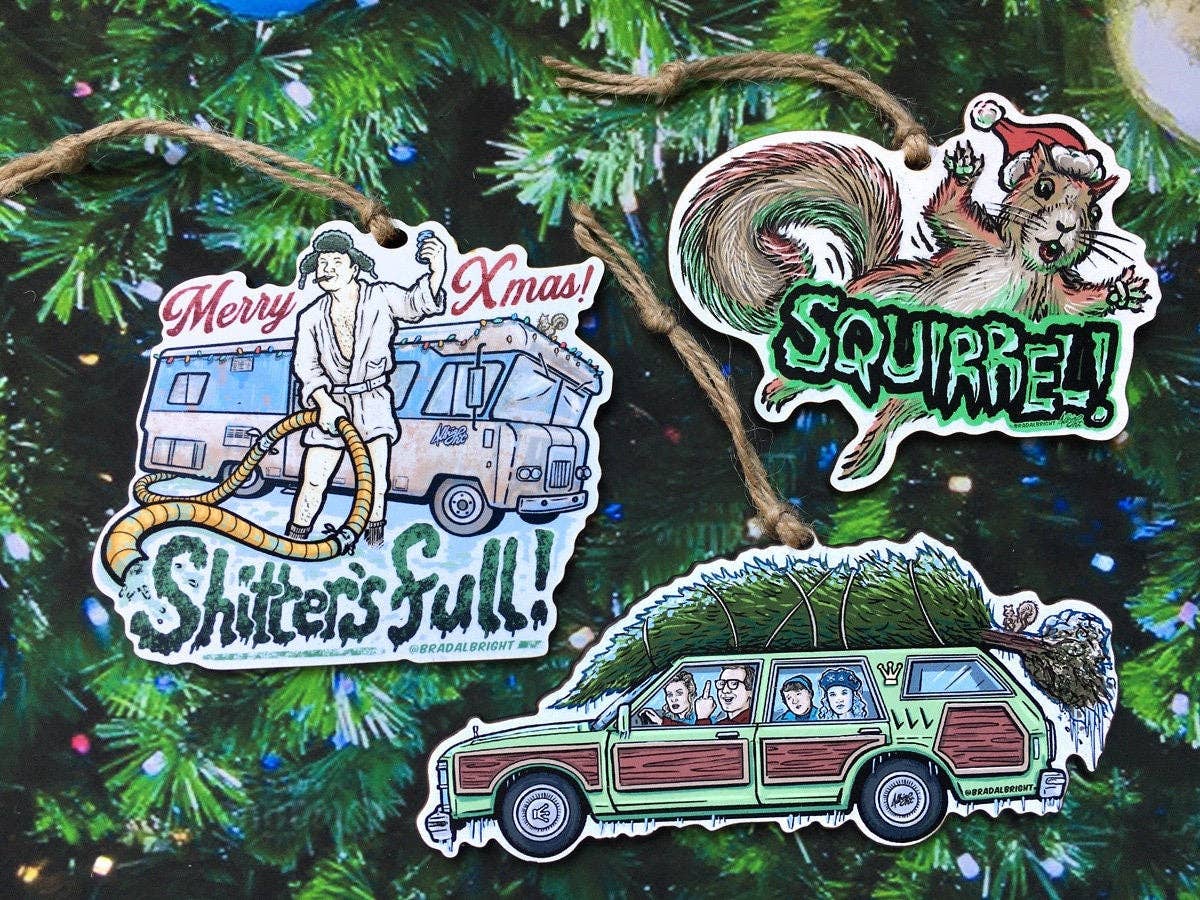 Griswold Family Vacation Car - Christmas Ornament - Hand-Drawn Wood Ornament