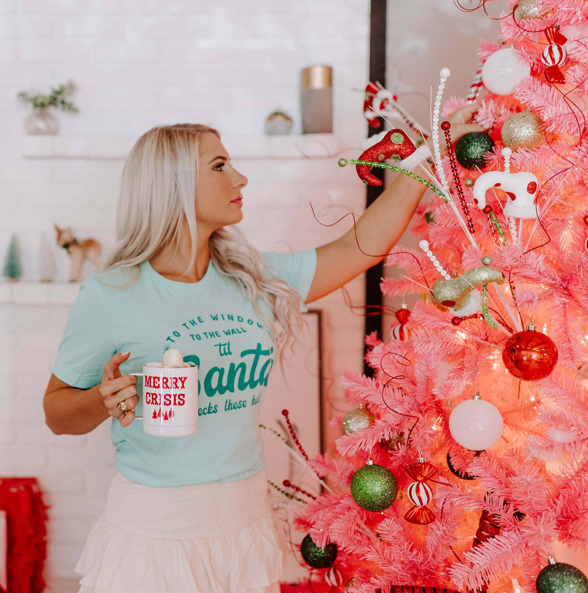 To the Window To the Wall Mint Christmas T-Shirt