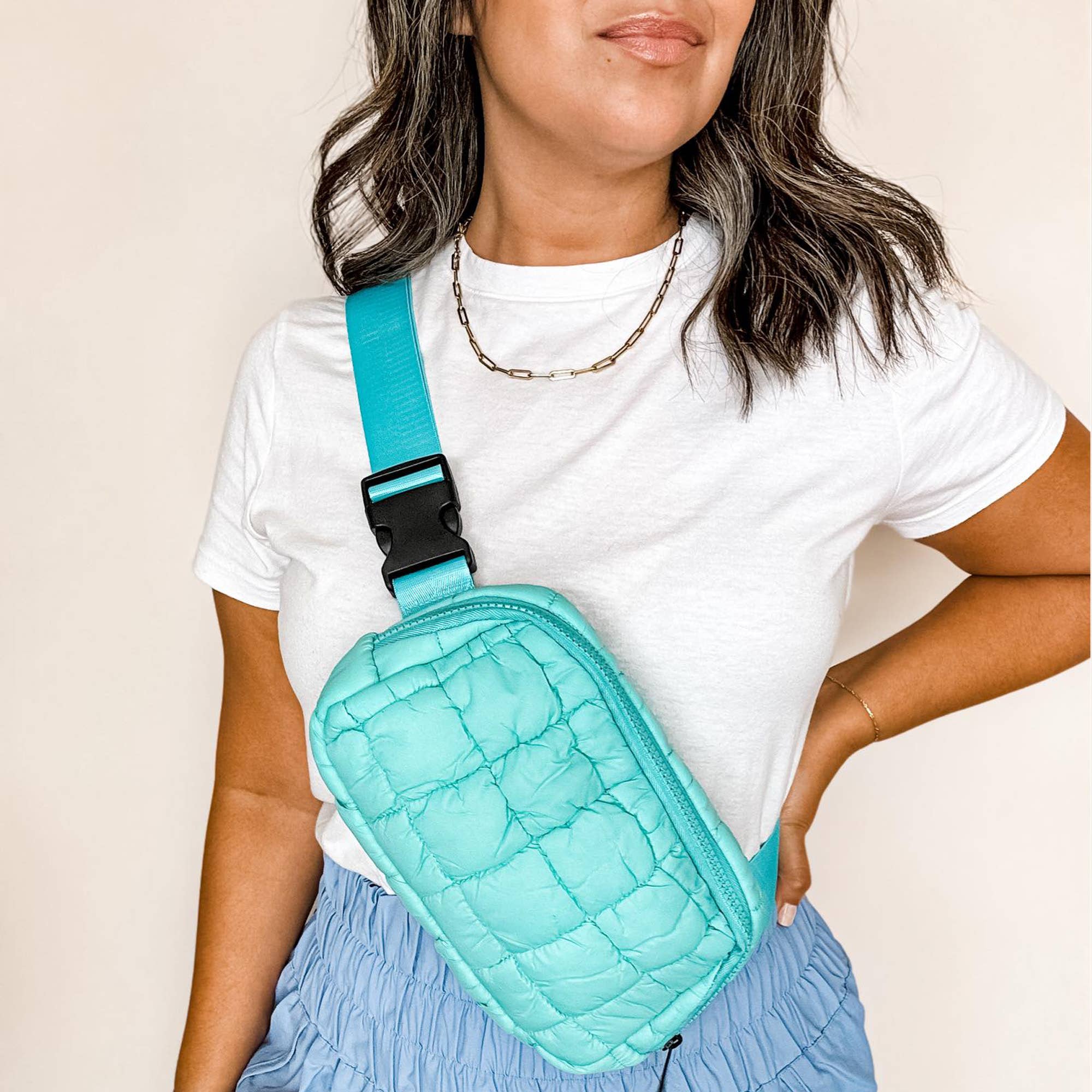 Puffy Blue Belt Bag