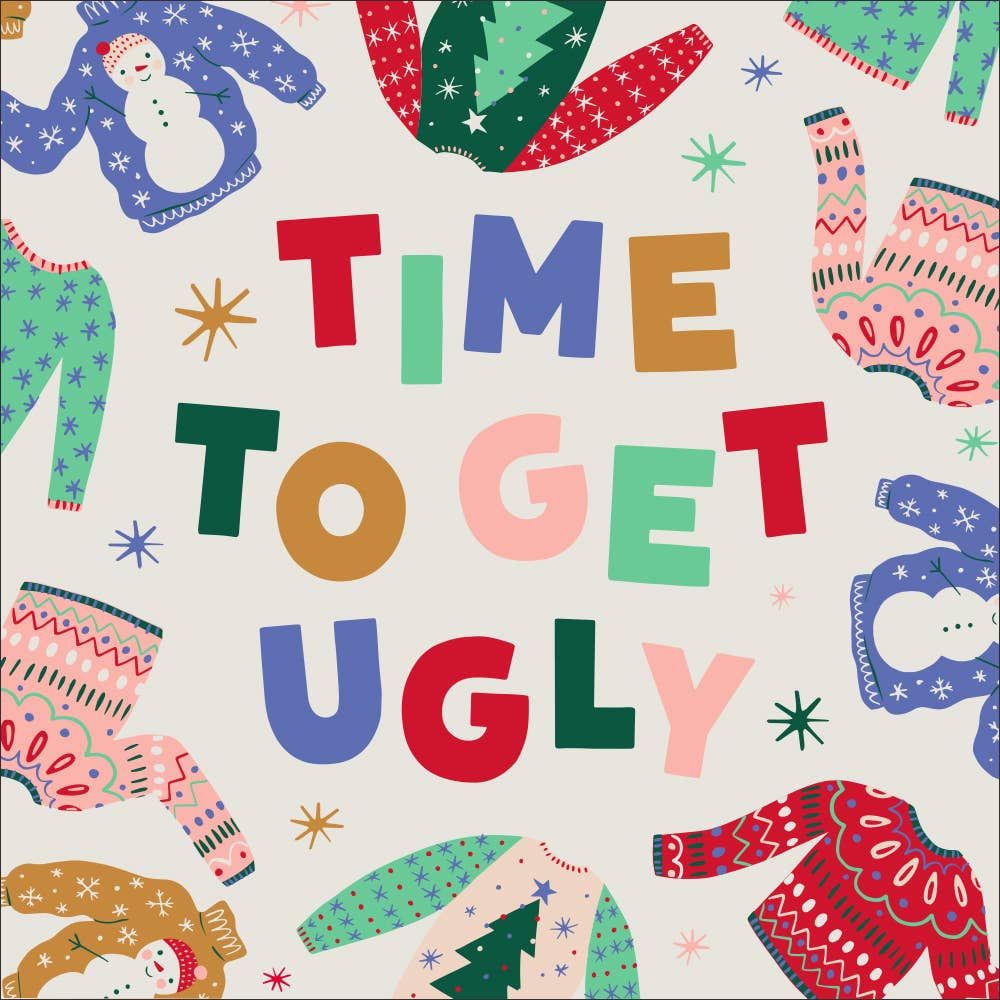 Time to Get Ugly Christmas Cocktail Napkins