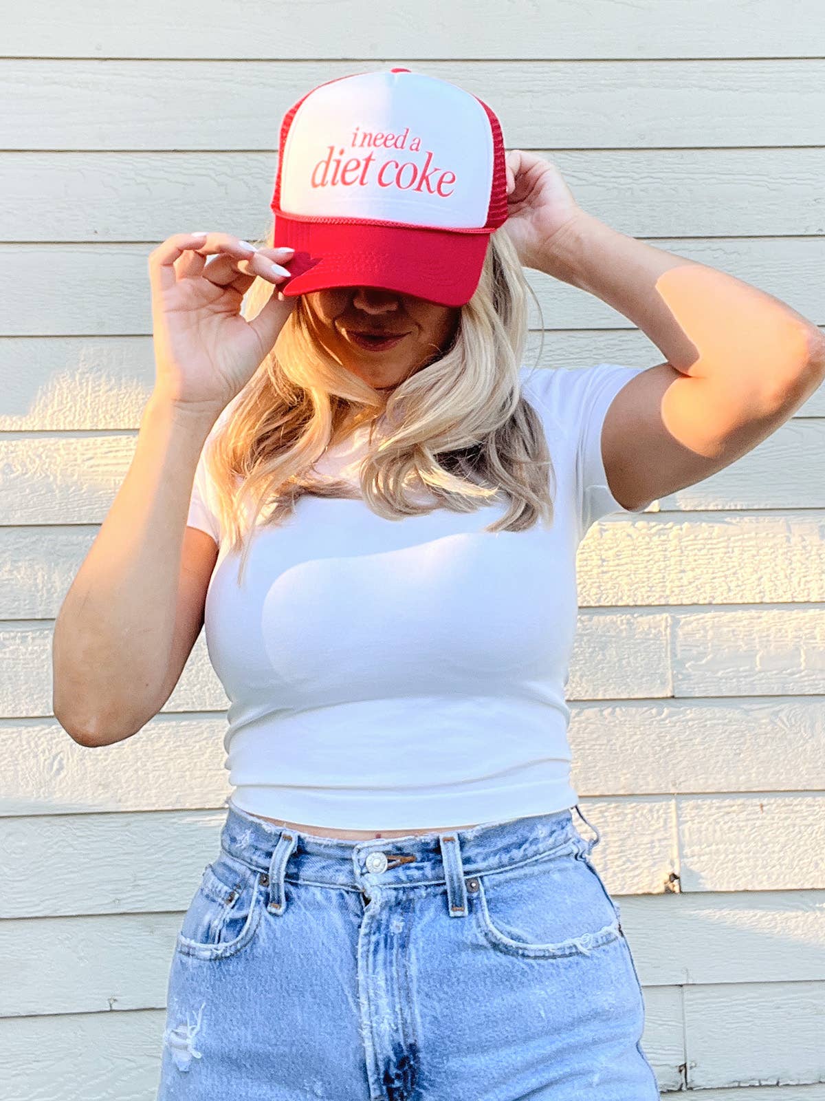 I Need a Diet Coke Trucker Hat - Red & White