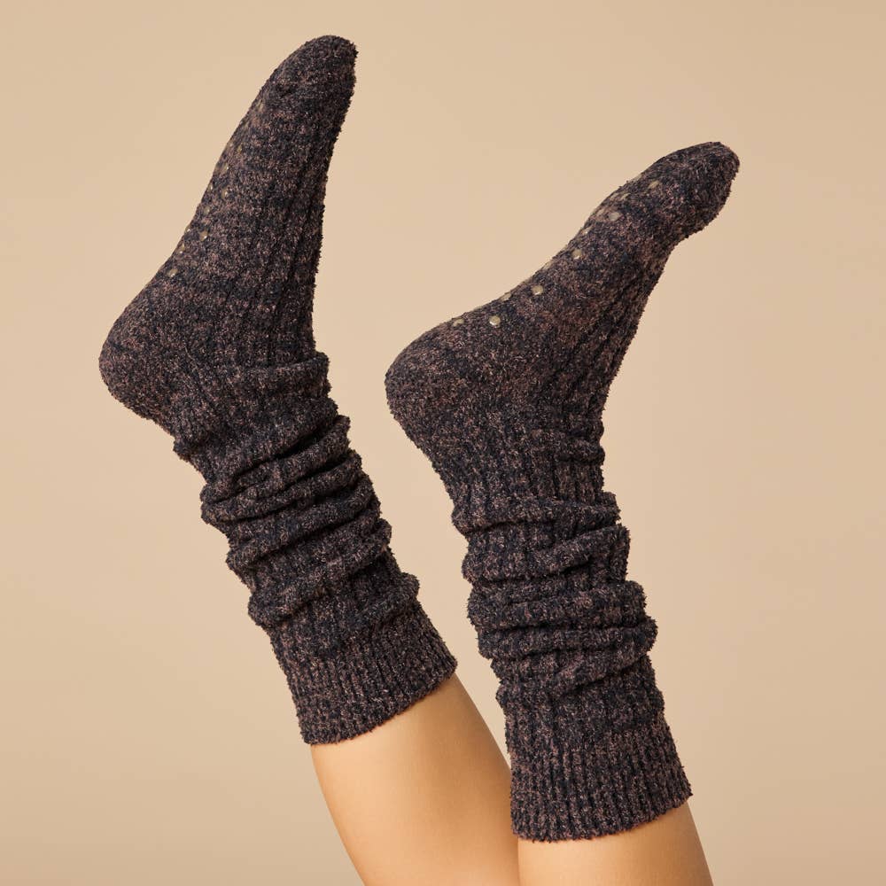Women's Heather Black Slouchy Marshmallow Socks