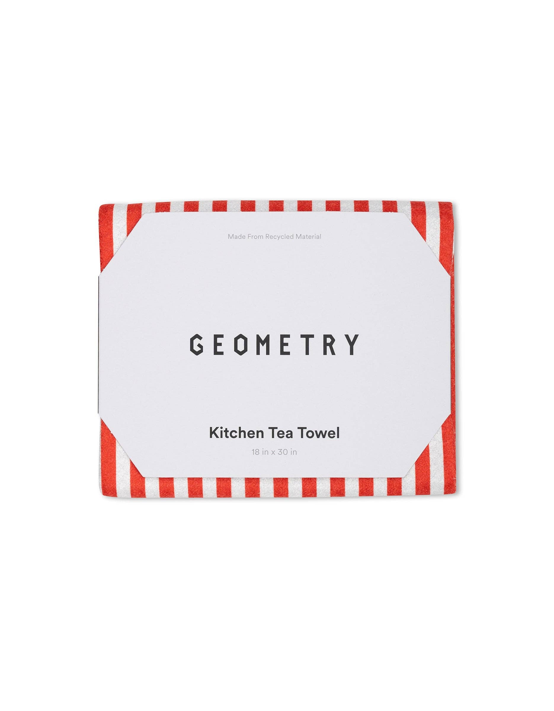 Geometry Red Stripe Tea Towel