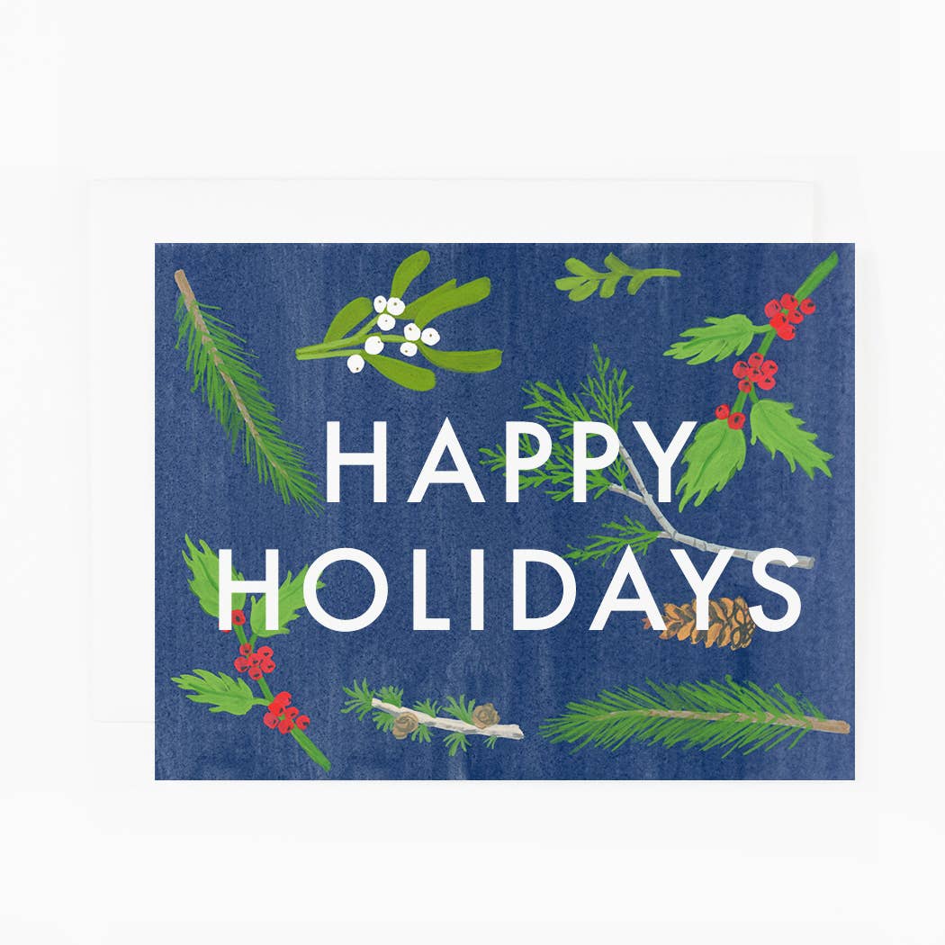 Happy Holiday Sprigs Notecard Set of 6
