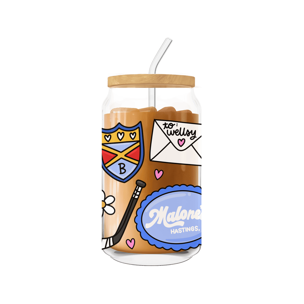 Off Campus Inspired Iced Coffee Glass | Briar Hockey Romance