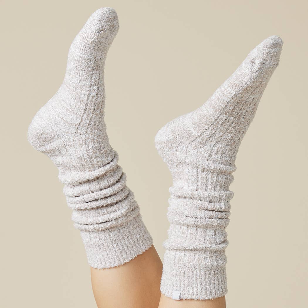 Women's Heather Black Slouchy Marshmallow Socks