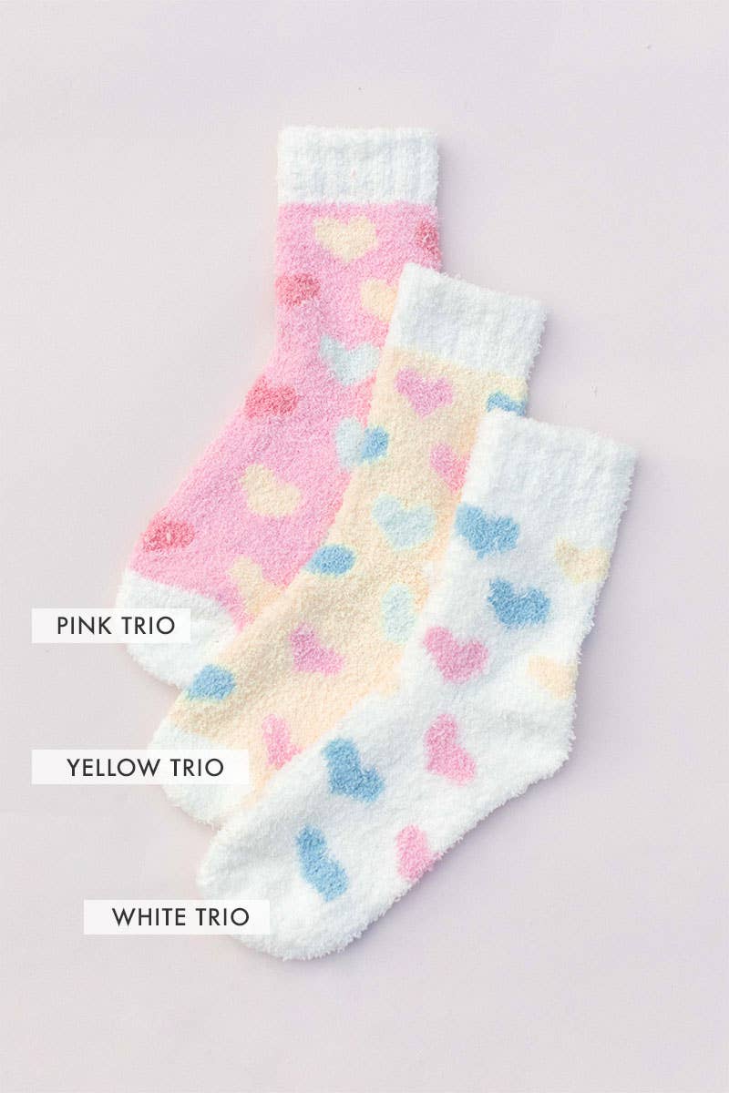 Valentine's White Heart Socks Fuzzy Socks