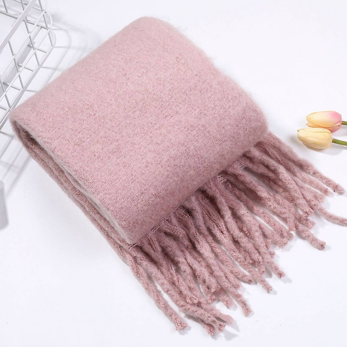 Rust Soft Mohair Feel Scarf