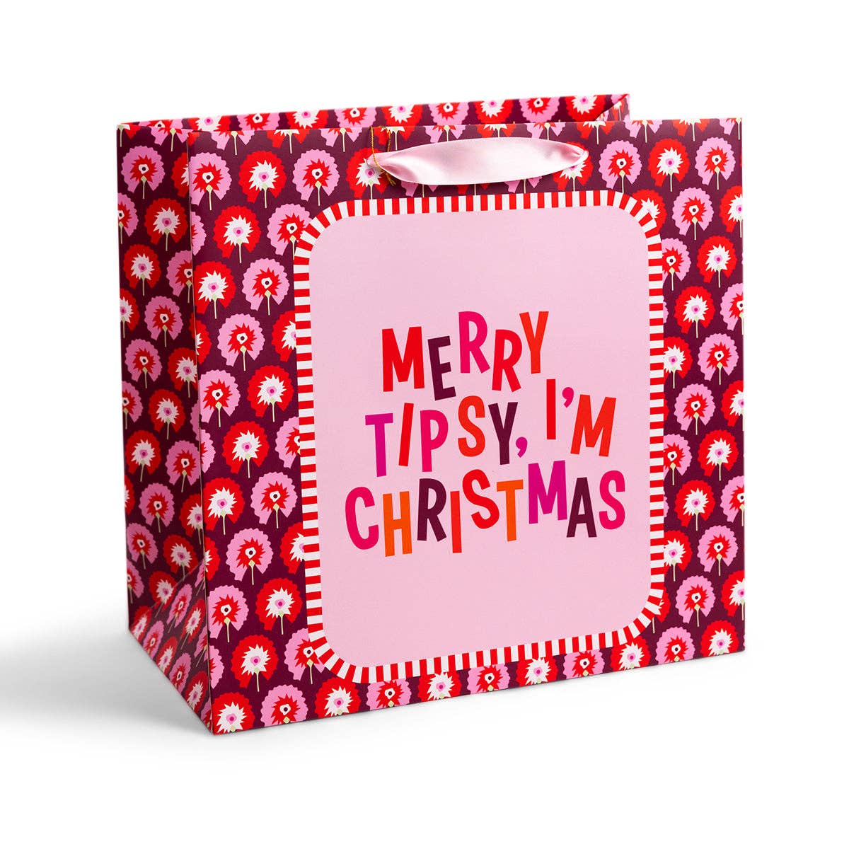 Large Merry Tipsy Holiday Gift Bag