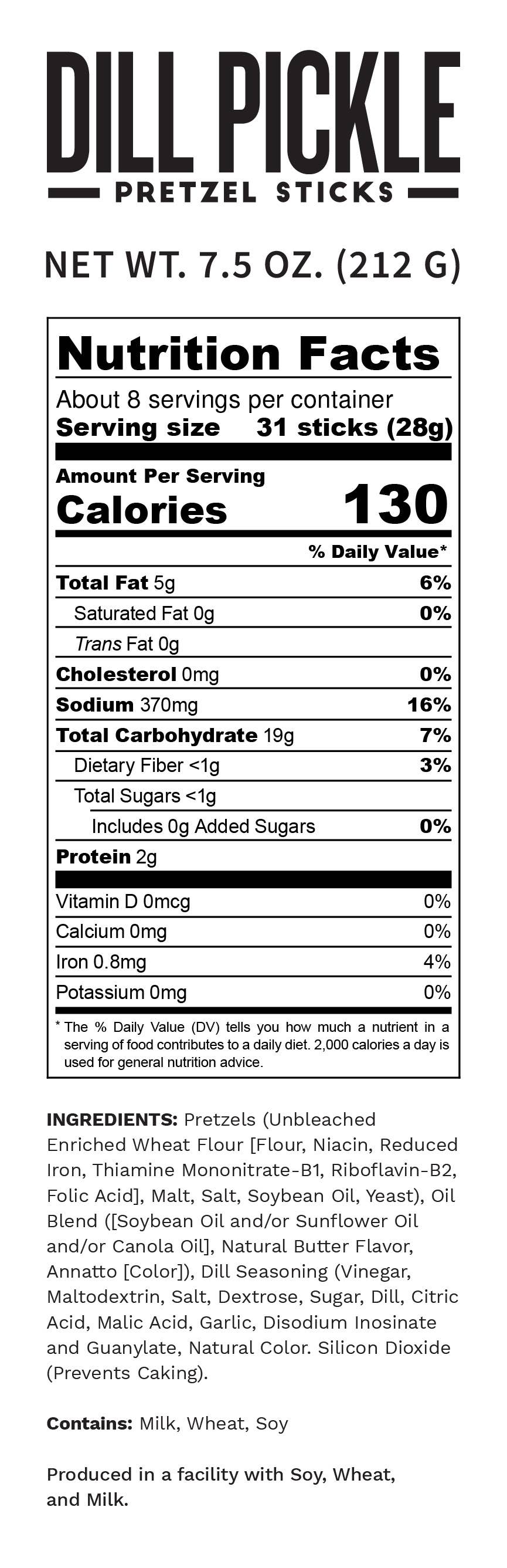 Pop Daddy Dill Pickle Seasoned Pretzels 7.5oz