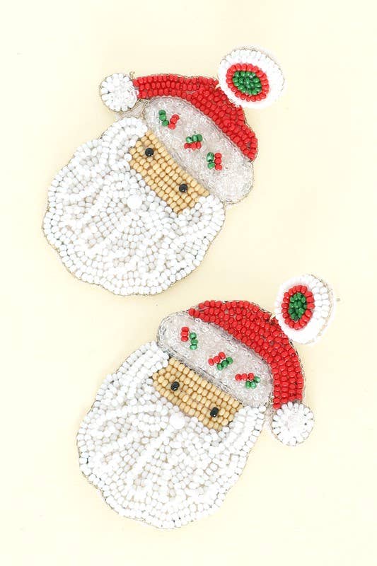 Santa Seed Bead Earrings