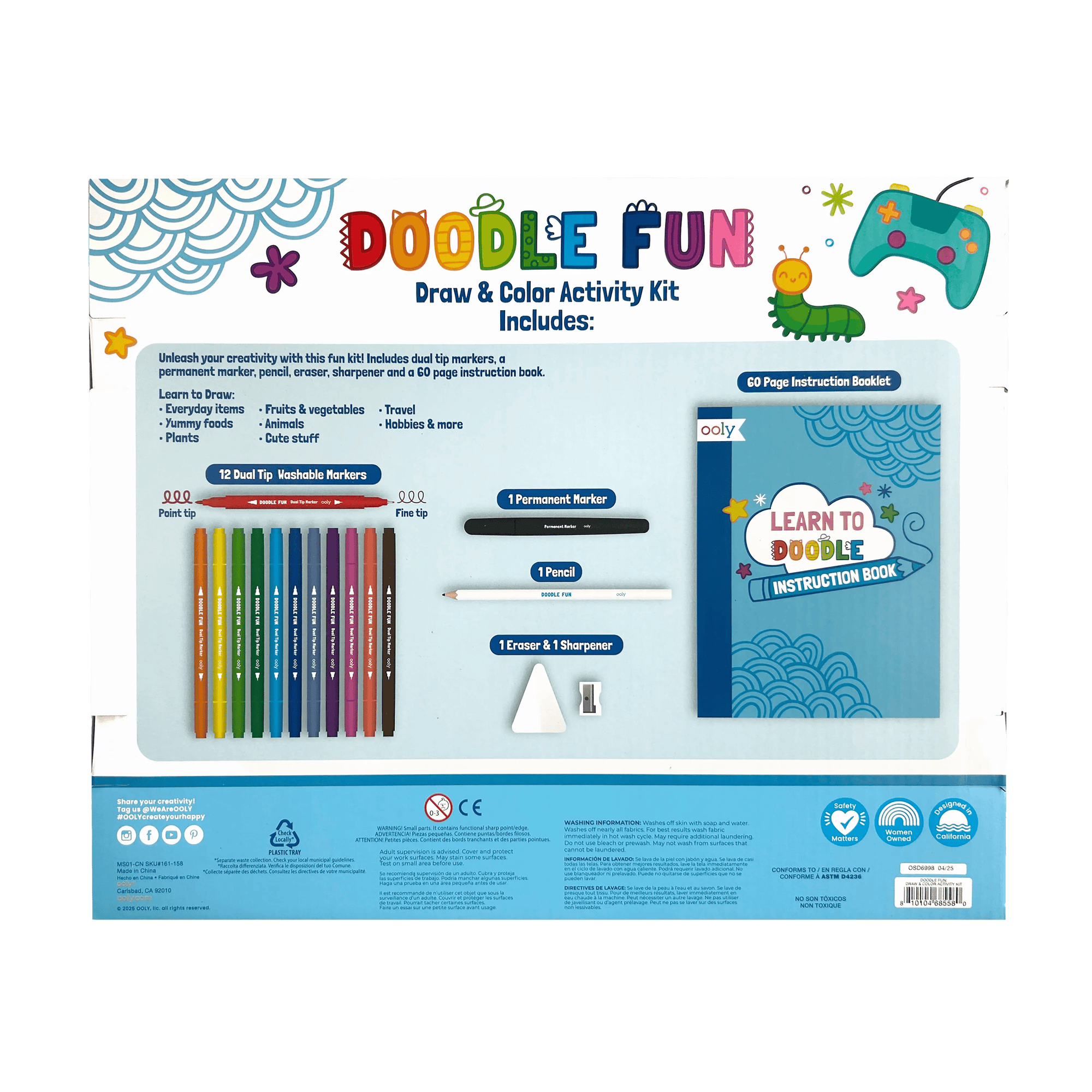 Doodle Fun: Draw & Color Activity Kit (17 PC Set)