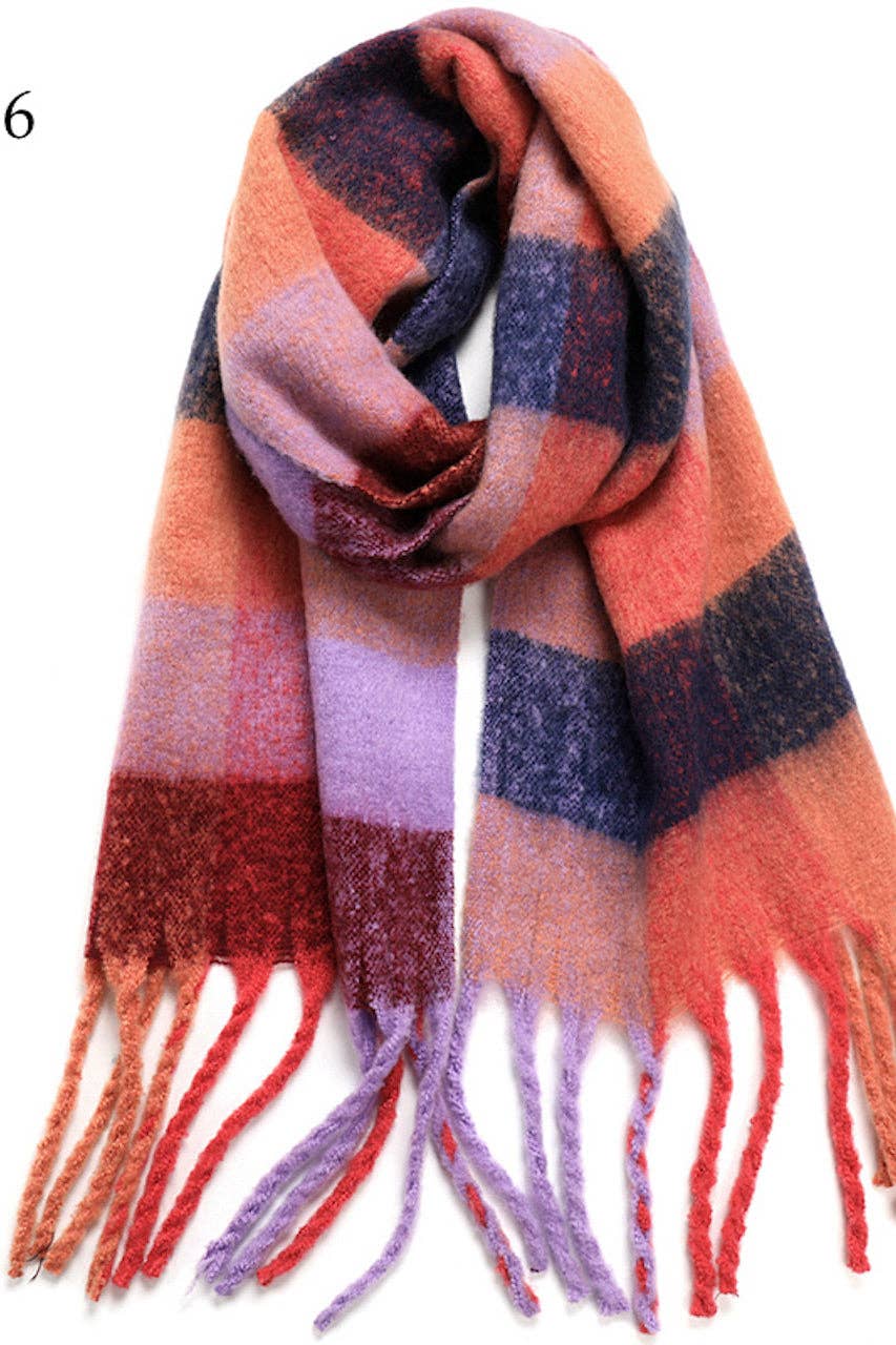 Bright Pinks Maroons Blanket Scarf