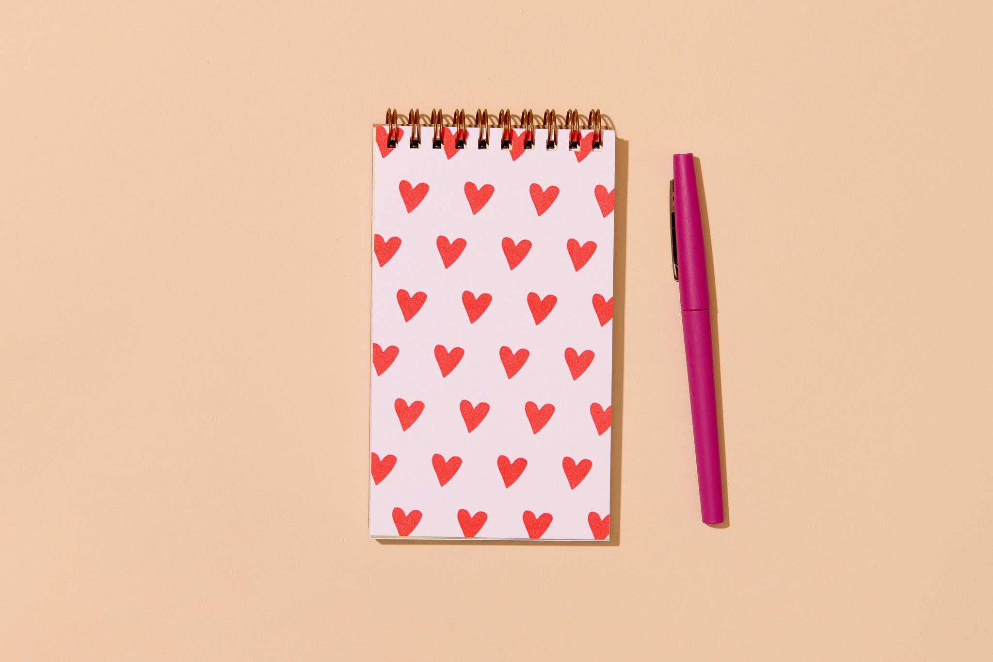 Red Hearts Small Spiral Notebook